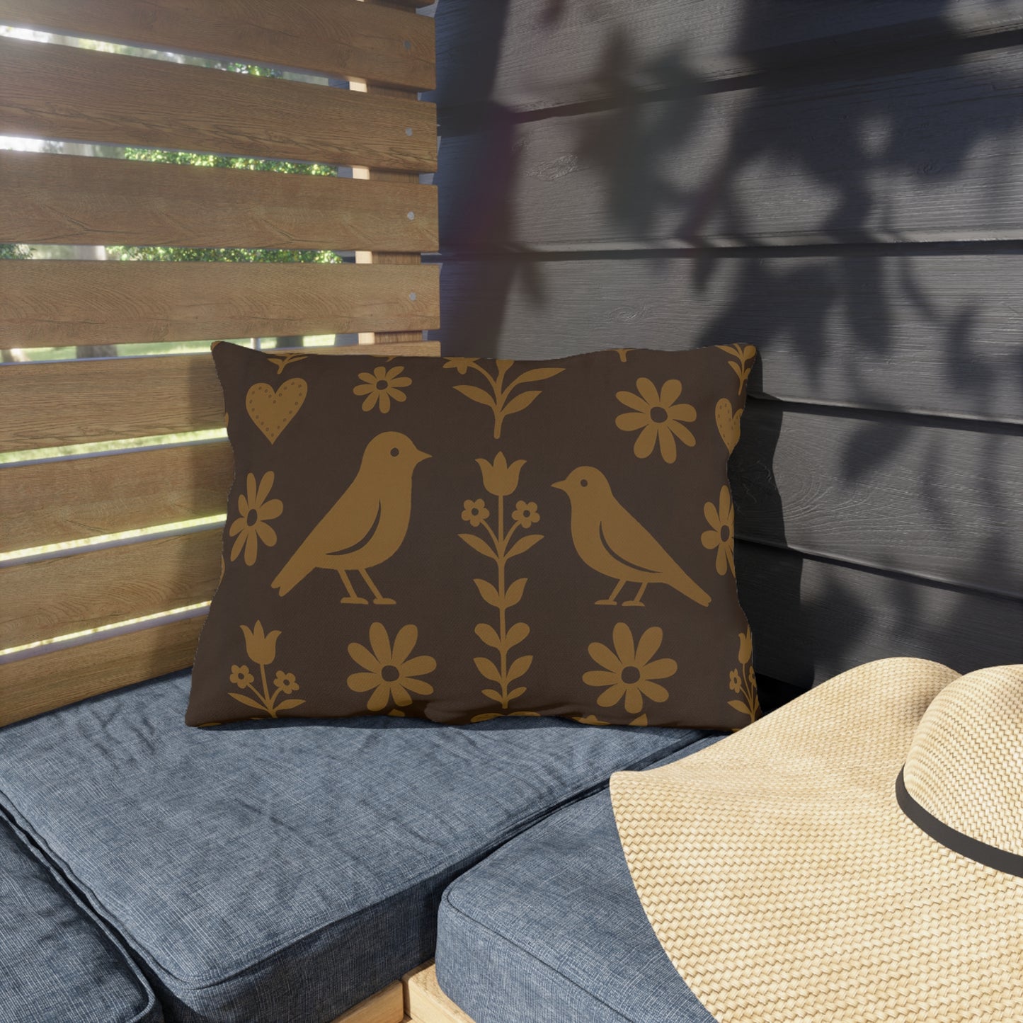 Charming Outdoor Pillows with Nature-Inspired Design, Garden Decor, Patio Cushions, Rustic Home Accents, Bird and Flower Patterns, [...]