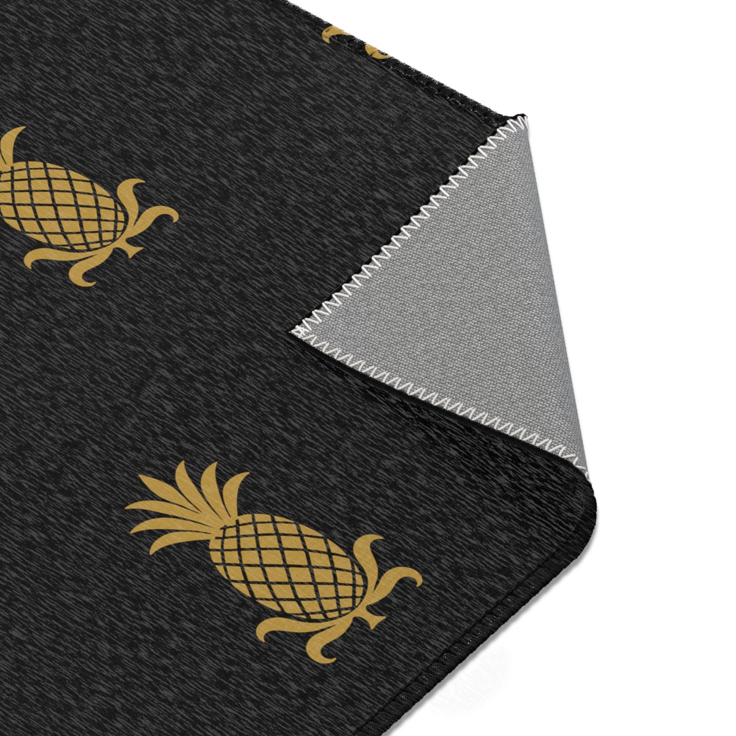Golden Pineapple Area Rug - Tropical Home Decor, Boho Chic Accent, Living Room Floor Mat, Summer Vibes, Unique Gift Idea