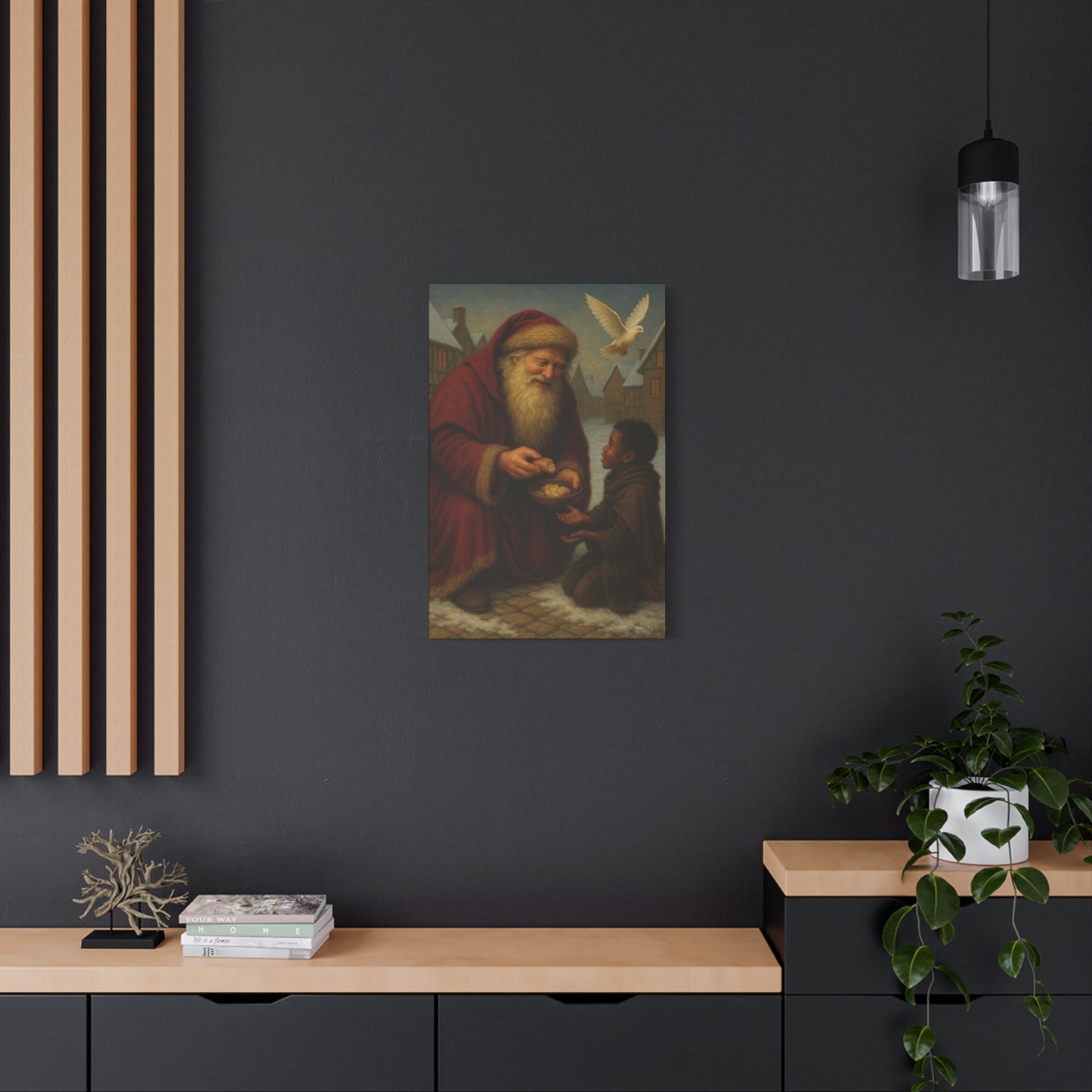 Spirit of Christmas Santa Giving Joy Canvas Print