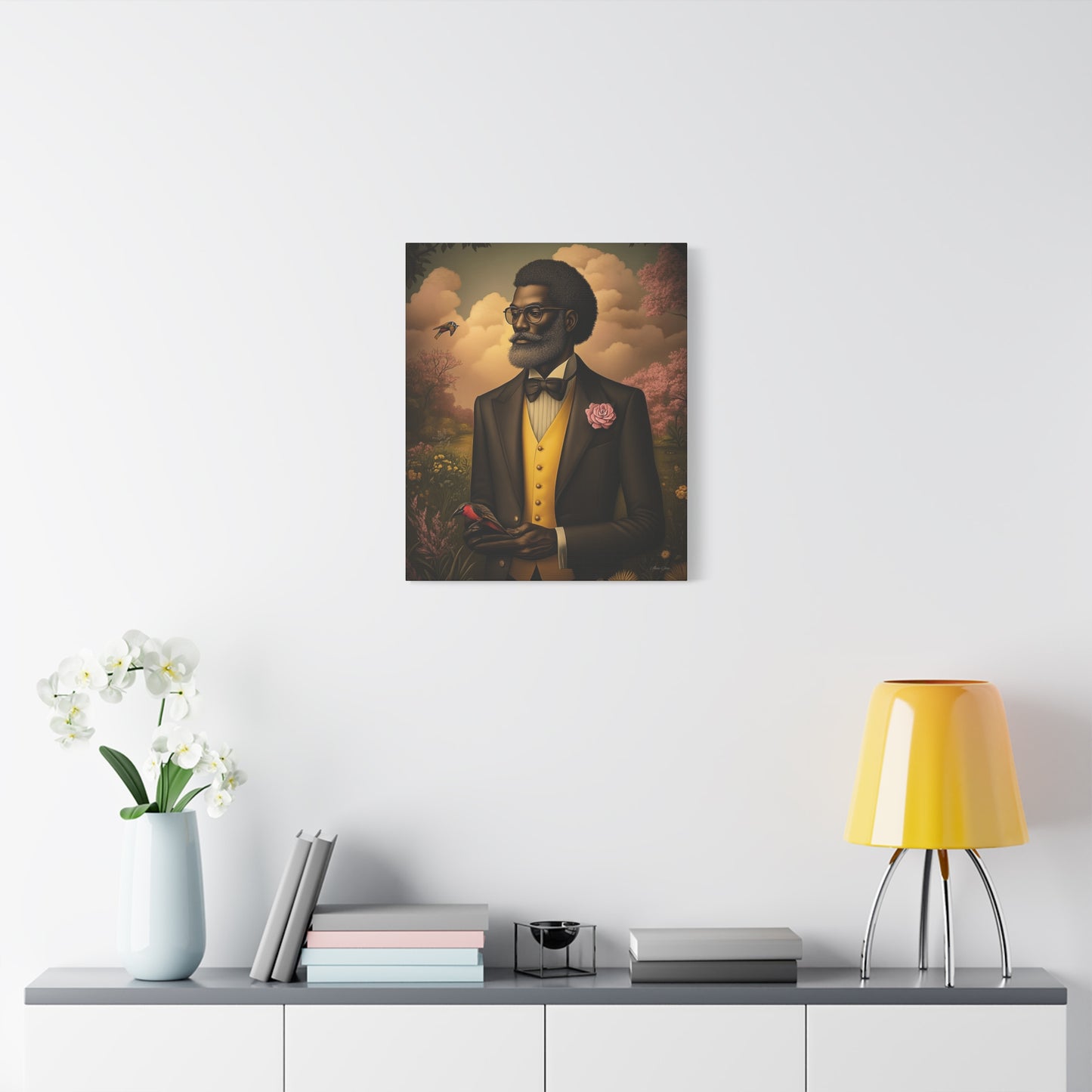 Elegant Vintage Canvas Wall Art - Black Art, Home Decor, Gift for Him, Father's Day, Office Decor, Unique Artwork