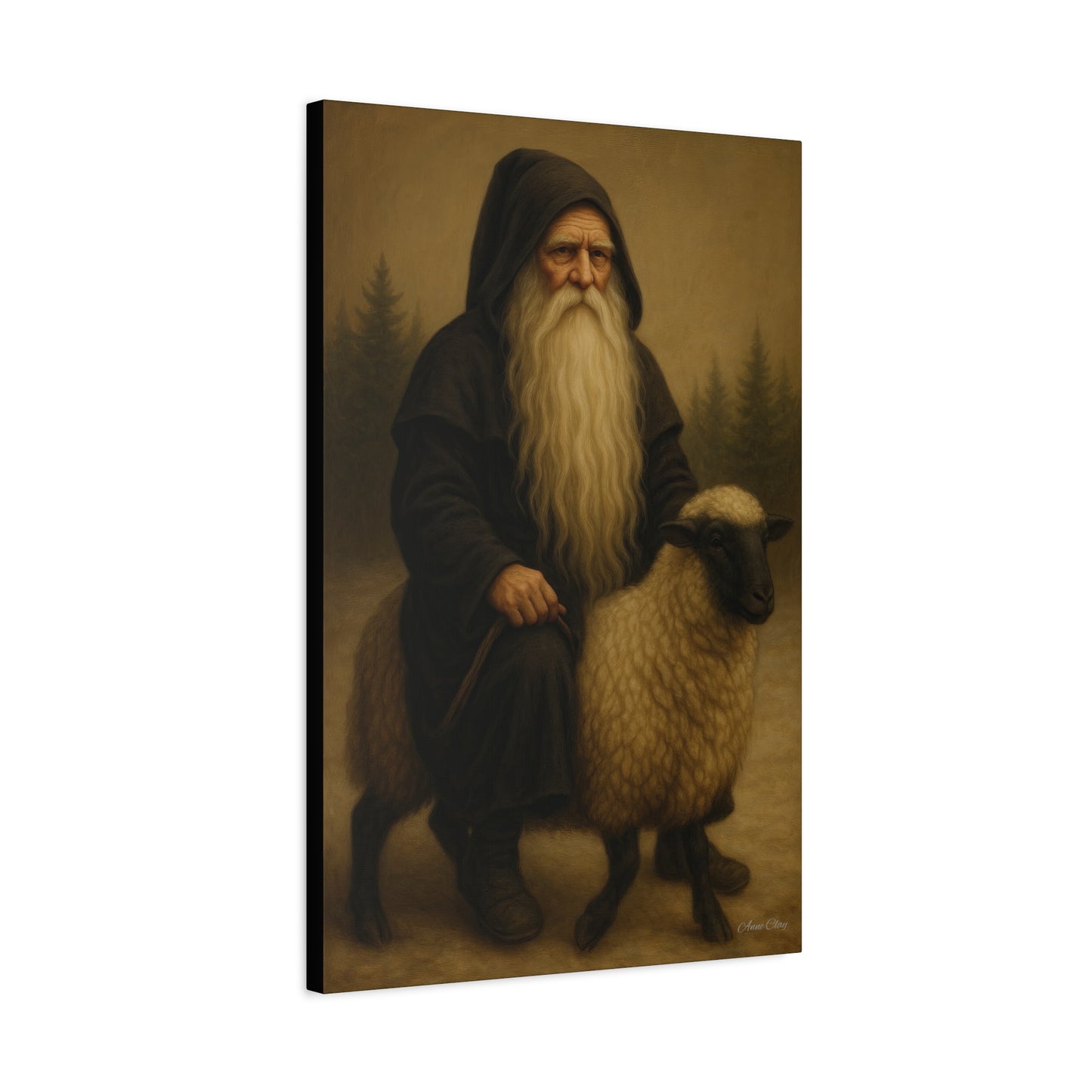 Elderly Shepherd Canvas Wall Art