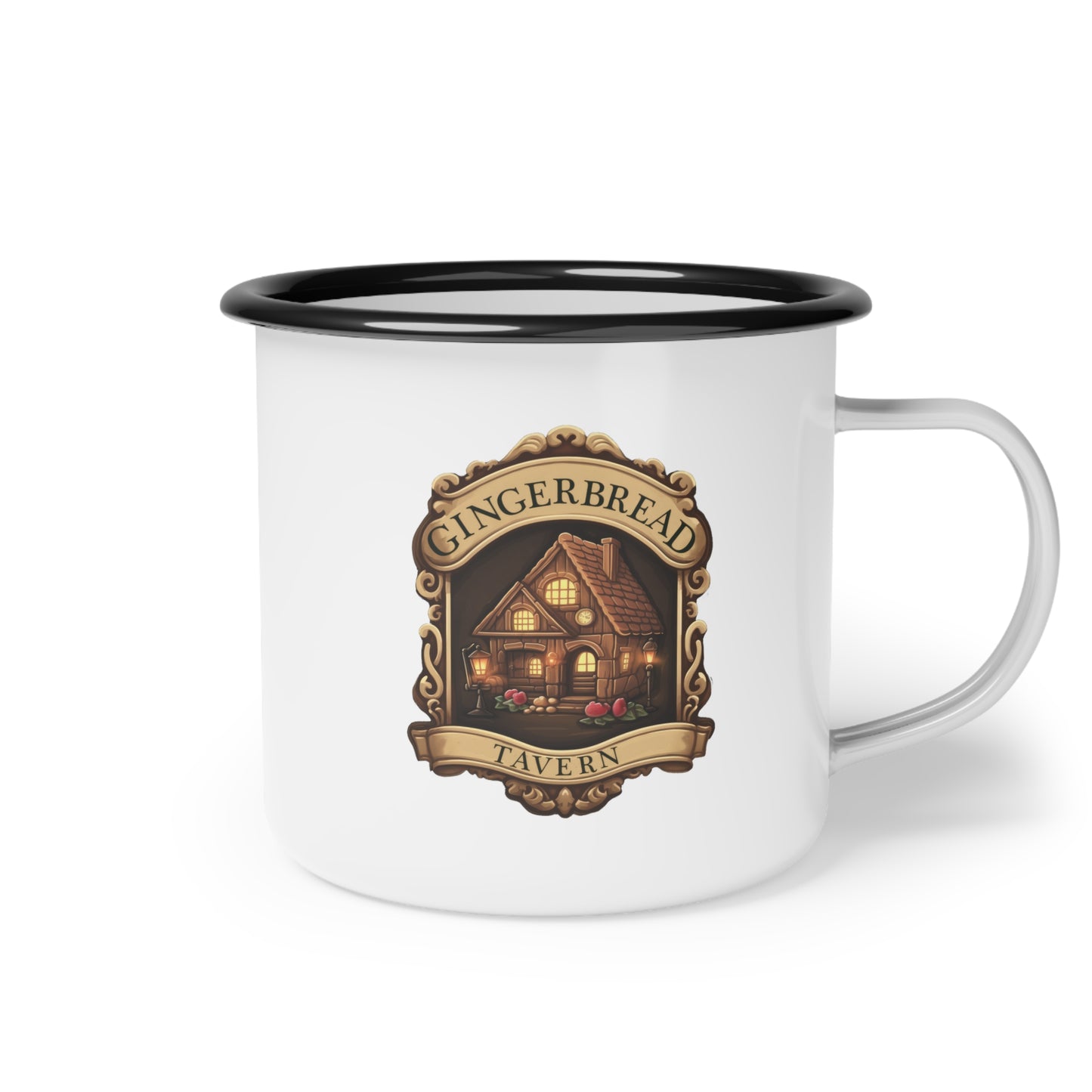 Gingerbread Tavern Enamel Camp Cup