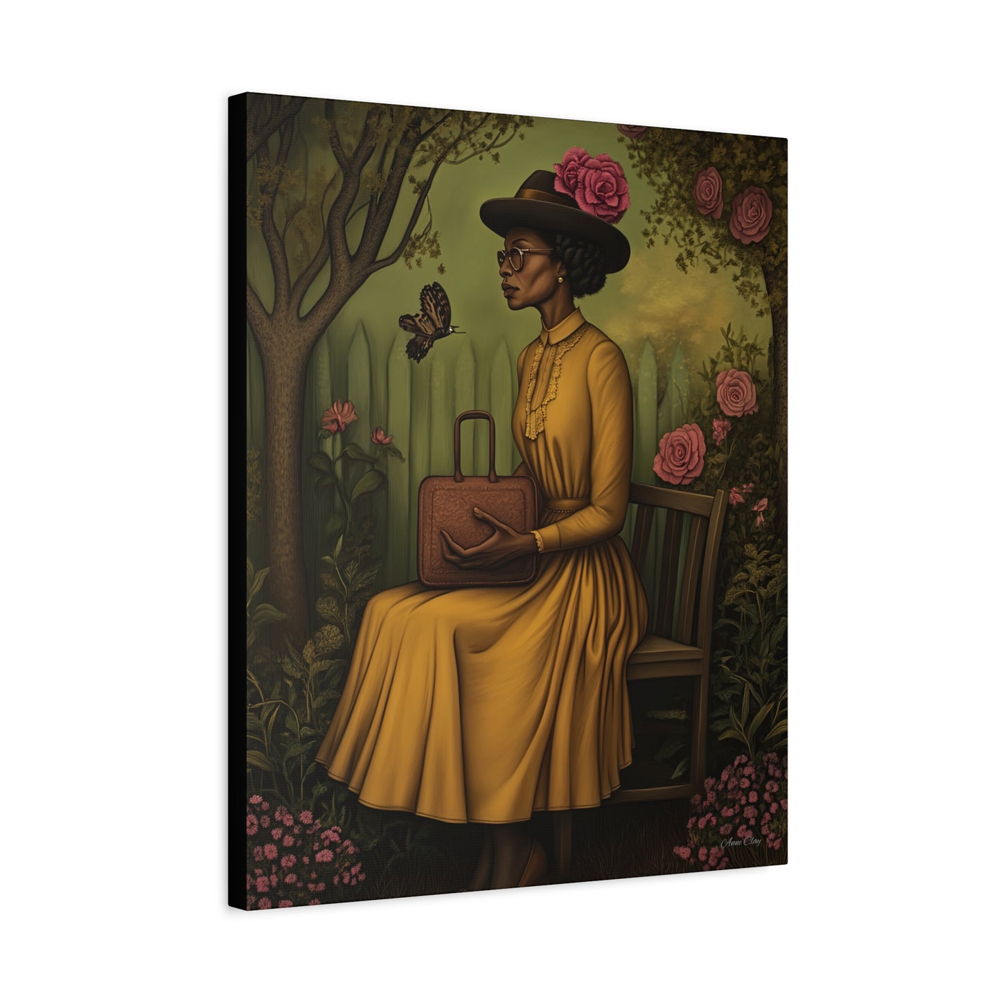 Elegant Canvas Wall Art, Vintage Woman Decor, Home Decoration, Gift for Mother’s Day, Floral Canvas Print, Art for Living Room
