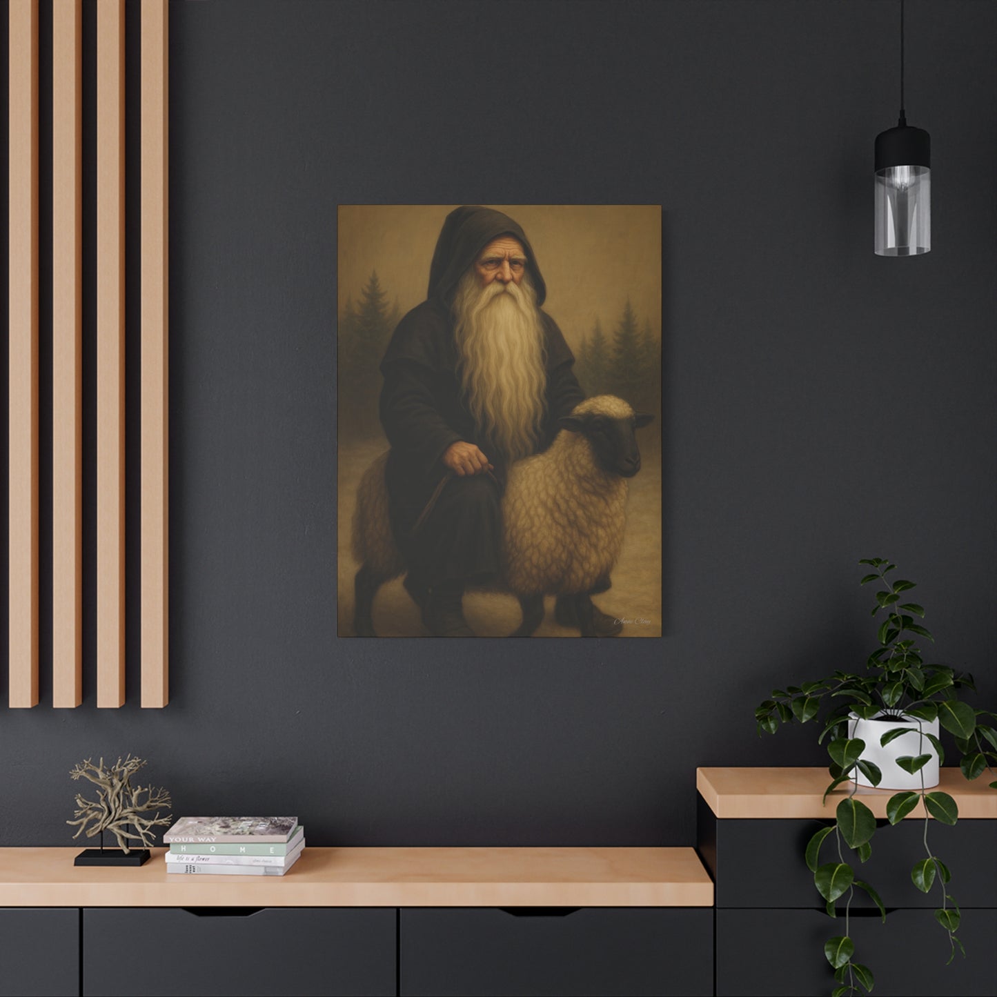 Elderly Shepherd Canvas Wall Art