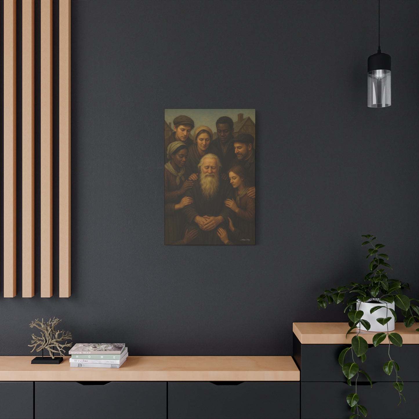 Humble Santa, Spirit of Christmas, Servanthood,  Canvas Print