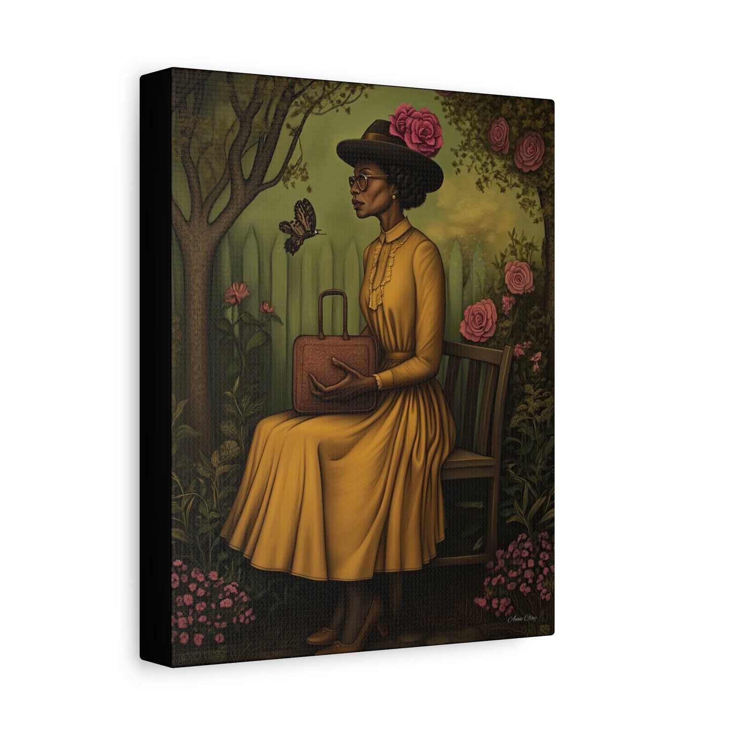 Elegant Canvas Wall Art, Vintage Woman Decor, Home Decoration, Gift for Mother’s Day, Floral Canvas Print, Art for Living Room
