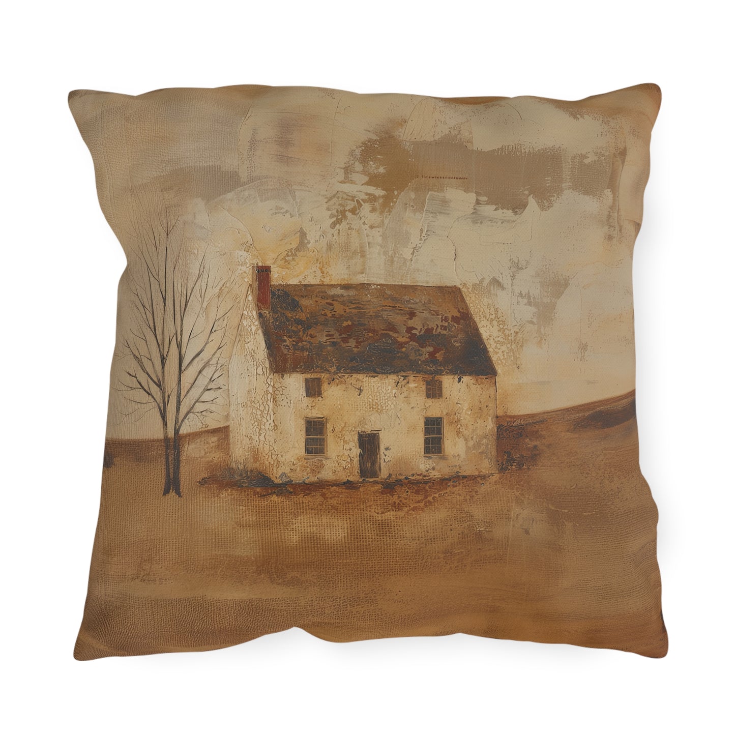 Primitive House Outdoor Pillows