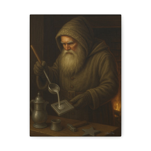 Rustic Santa Canvas Art, Vintage Holiday Decor, Christmas Wall Hanging, Cozy Home Aesthetic, Gift for Art Lovers