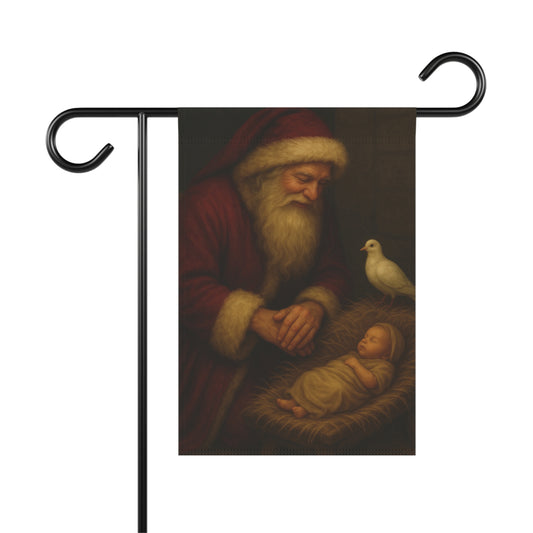 Christmas Garden & House Banner - Santa and Nativity Scene Decoration