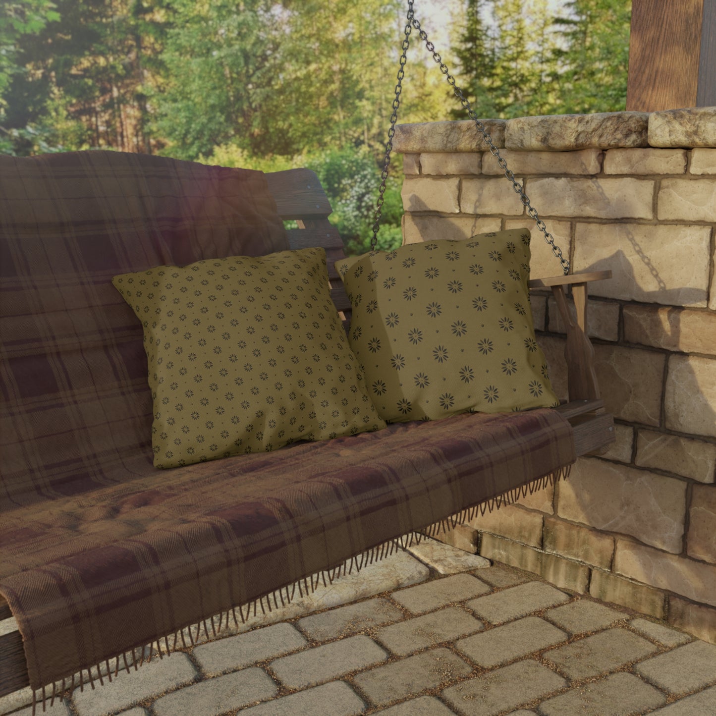 Gold and Black Outdoor Pillows