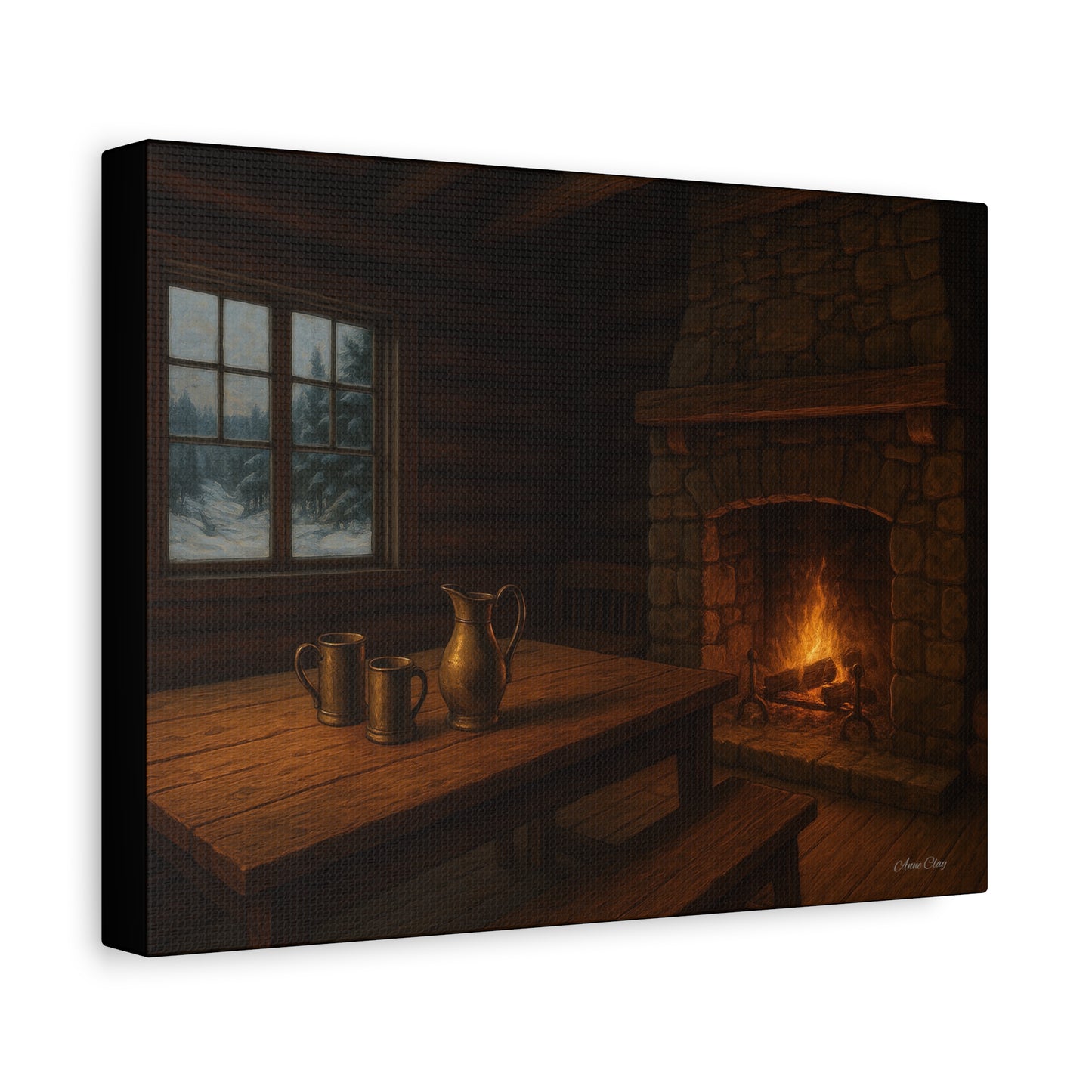 Cozy Cabin Canvas Print, Rustic Home Decor, Winter Vibes, Cabin Wall Art, Perfect for Christmas, Housewarming Gift