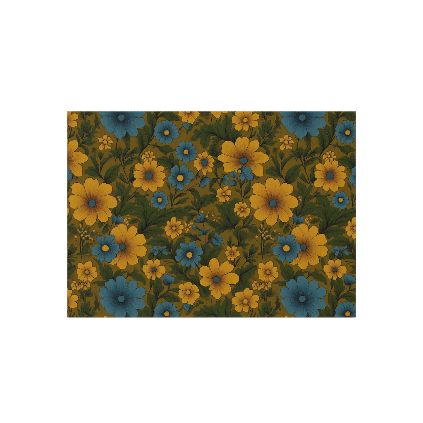 Vibrant Floral Outdoor Rug, Patio Decor, Garden Mat, Boho Style Rug, Home Entrance Decoration