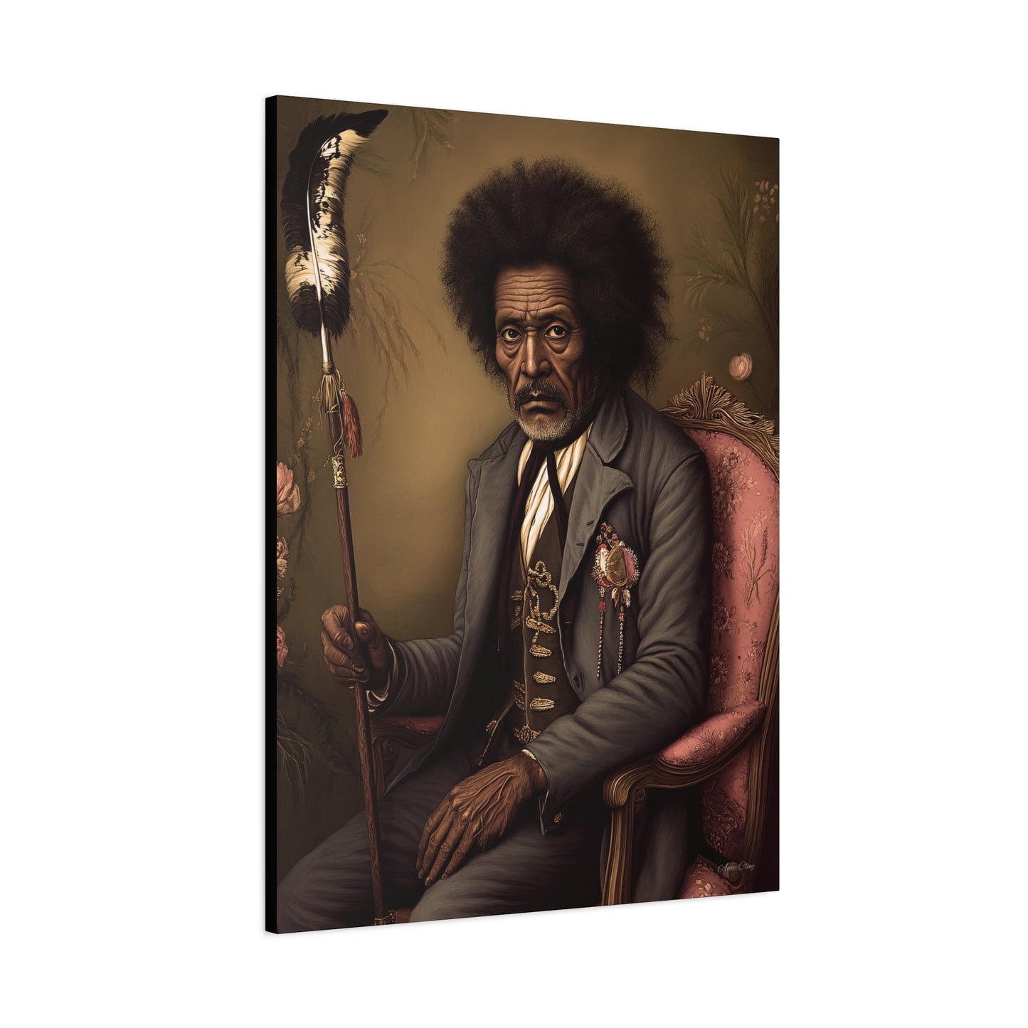 Artistic Canvas Wall Art, Unique Portrait, Black History Decor, Living Room Accent, Gift for Art Lovers, Gallery Style Print