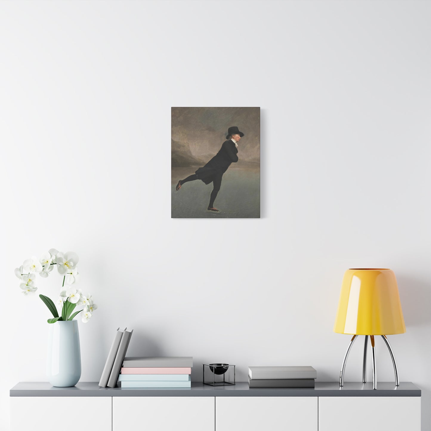 The Skating Reverend Vintage Ice Skating Canvas Wall Art – Classic Home Decor for Winter Lovers