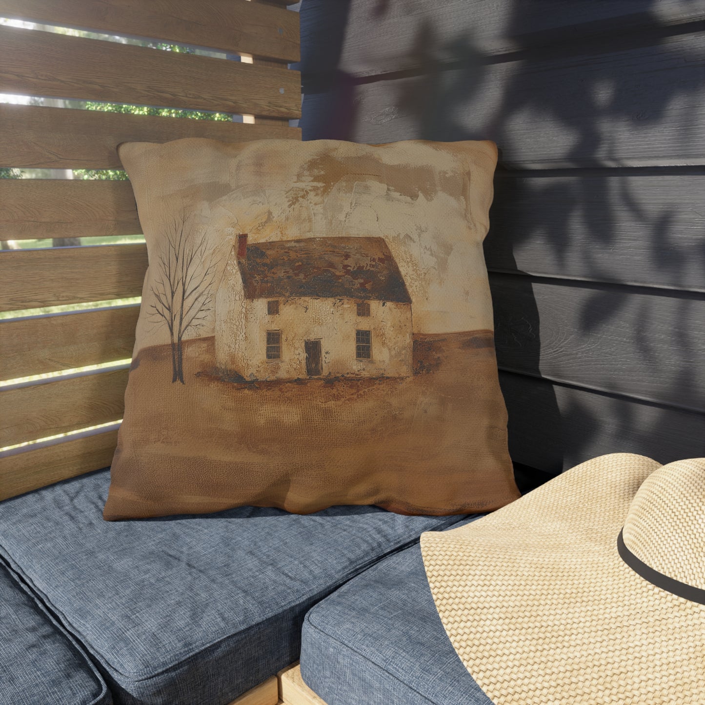 Primitive House Outdoor Pillows