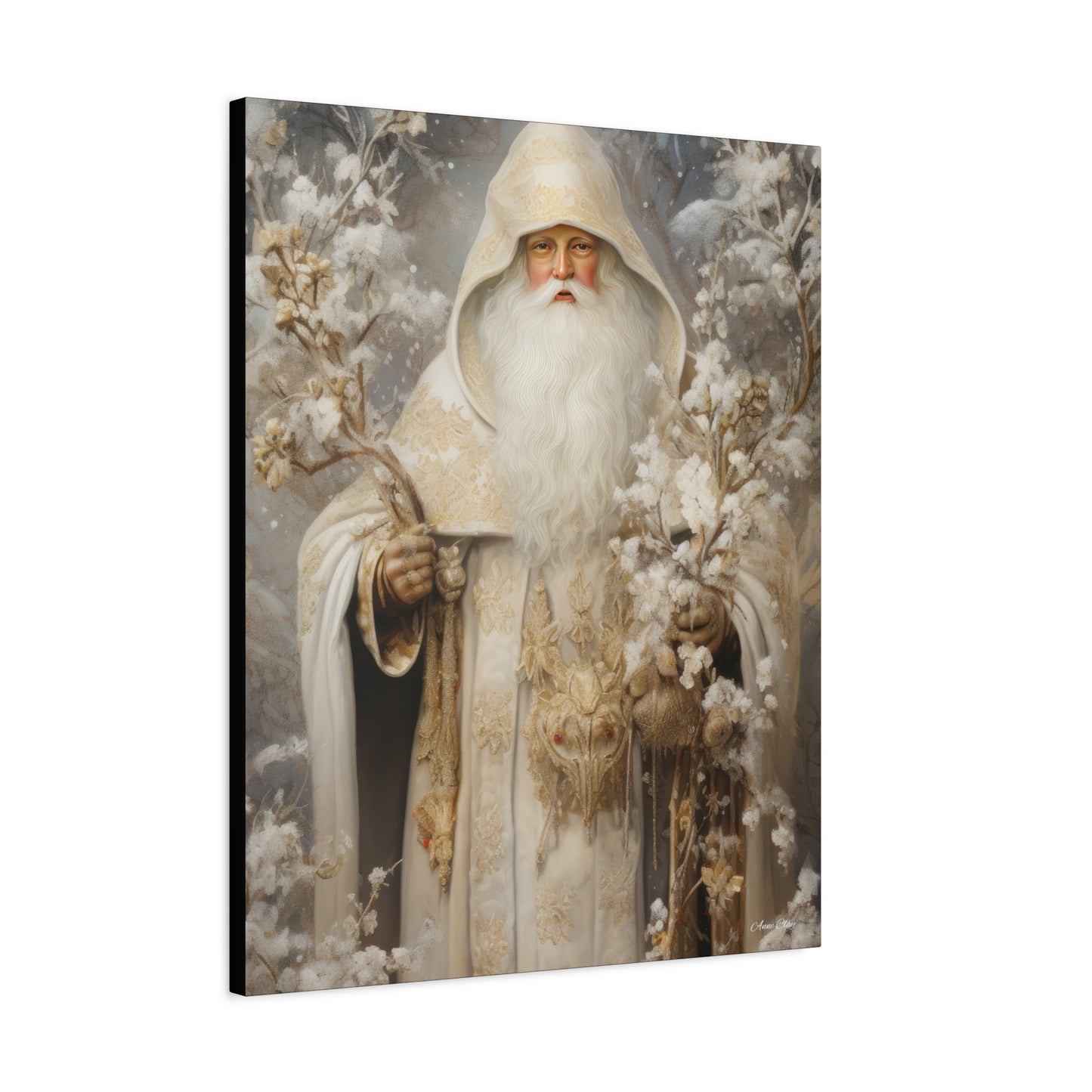 Winter White Santa Matte Canvas, Stretched, 1.25"