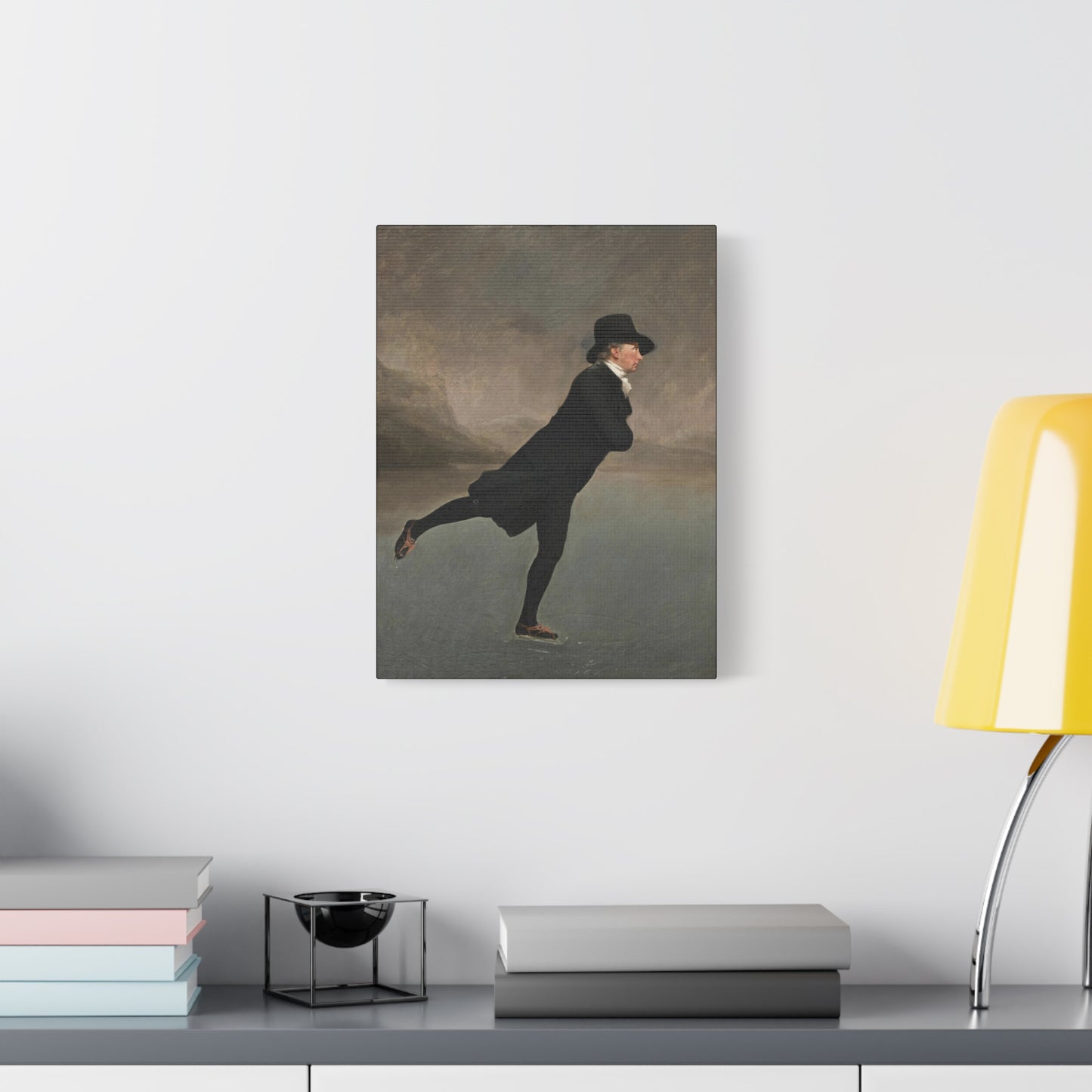 The Skating Reverend Vintage Ice Skating Canvas Wall Art – Classic Home Decor for Winter Lovers