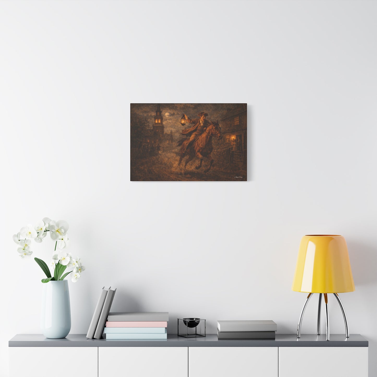 Liberty Rider Matte Canvas Wall Art — Midnight Lantern Horseman Print
