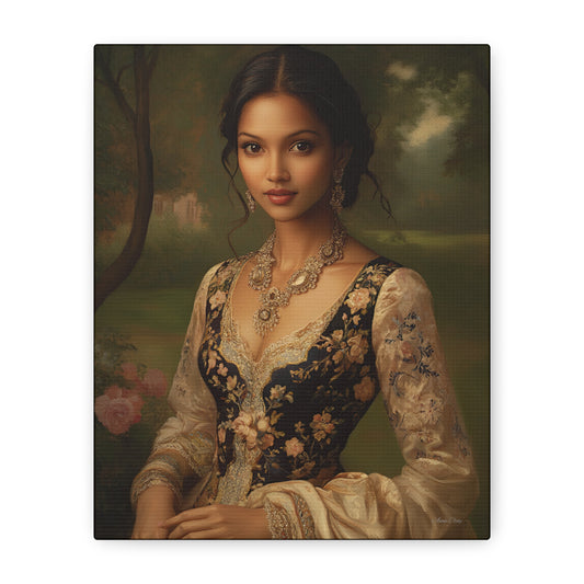 Elegant Floral Canvas Art Print, Wall Décor, Home Decoration, Gift for Her, Feminine Artwork, Vintage Inspired