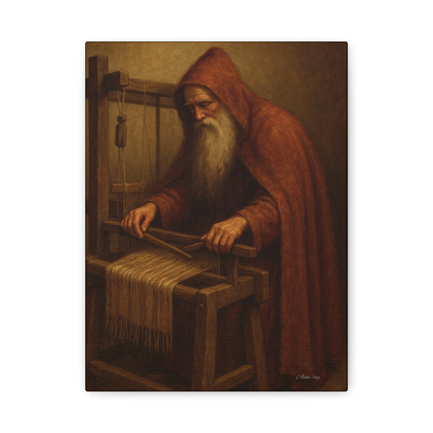 Artistic Matte Canvas Wall Art - Weaver's Wisdom Old World Santa