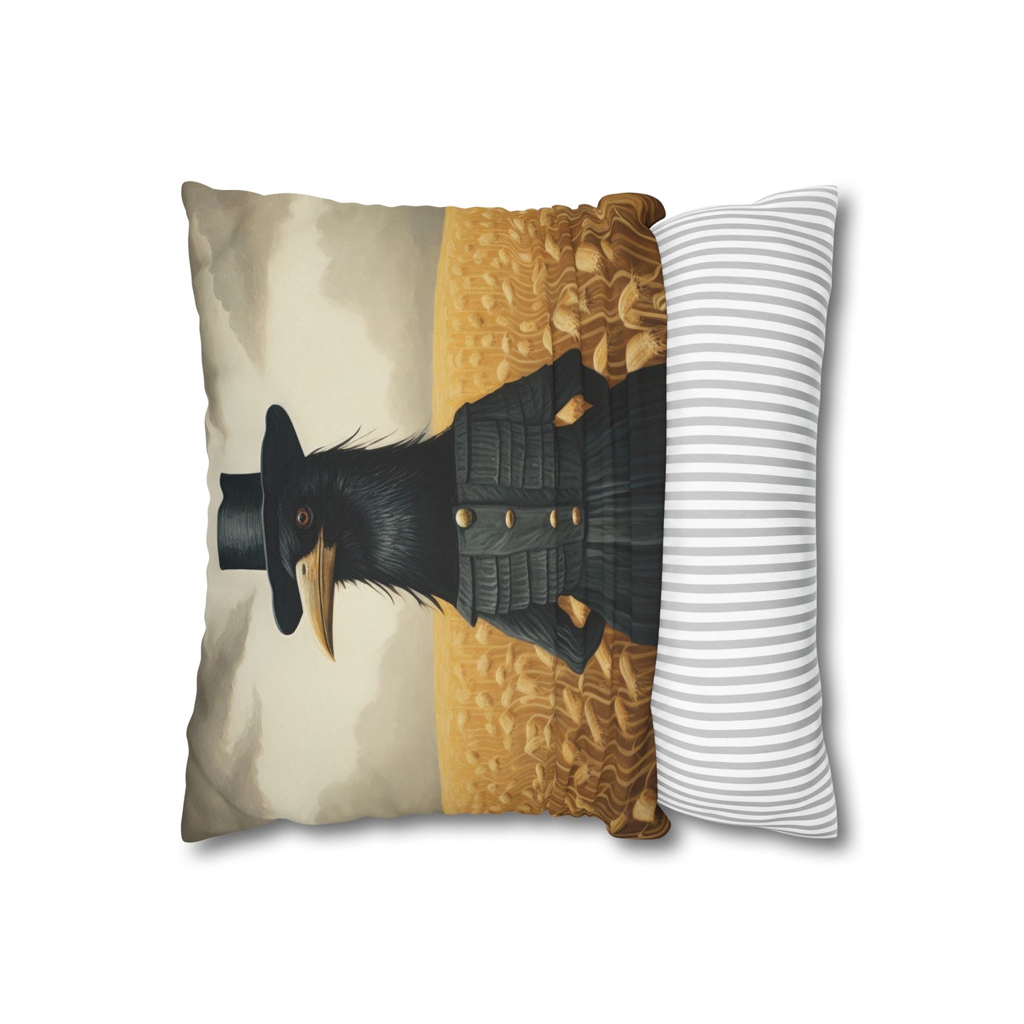 Proper Crow Square Poly Canvas Pillowcase