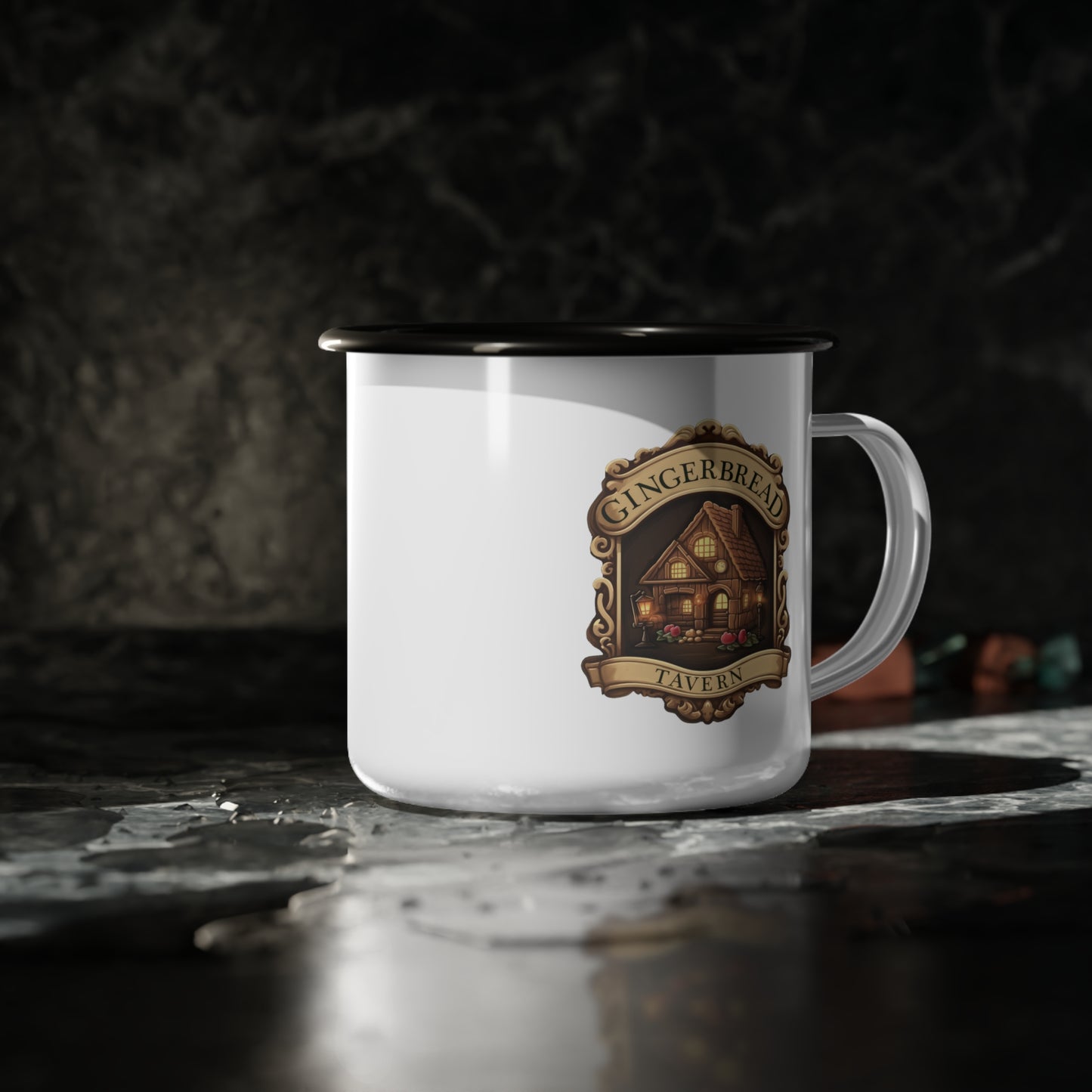Gingerbread Tavern Enamel Camp Cup