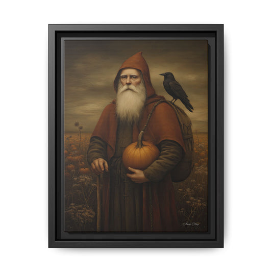 Framed Autumn Canvas Art, Fall Decor for Home, Harvest Wall Art, Thanksgiving Gift, Rustic Nature Painting