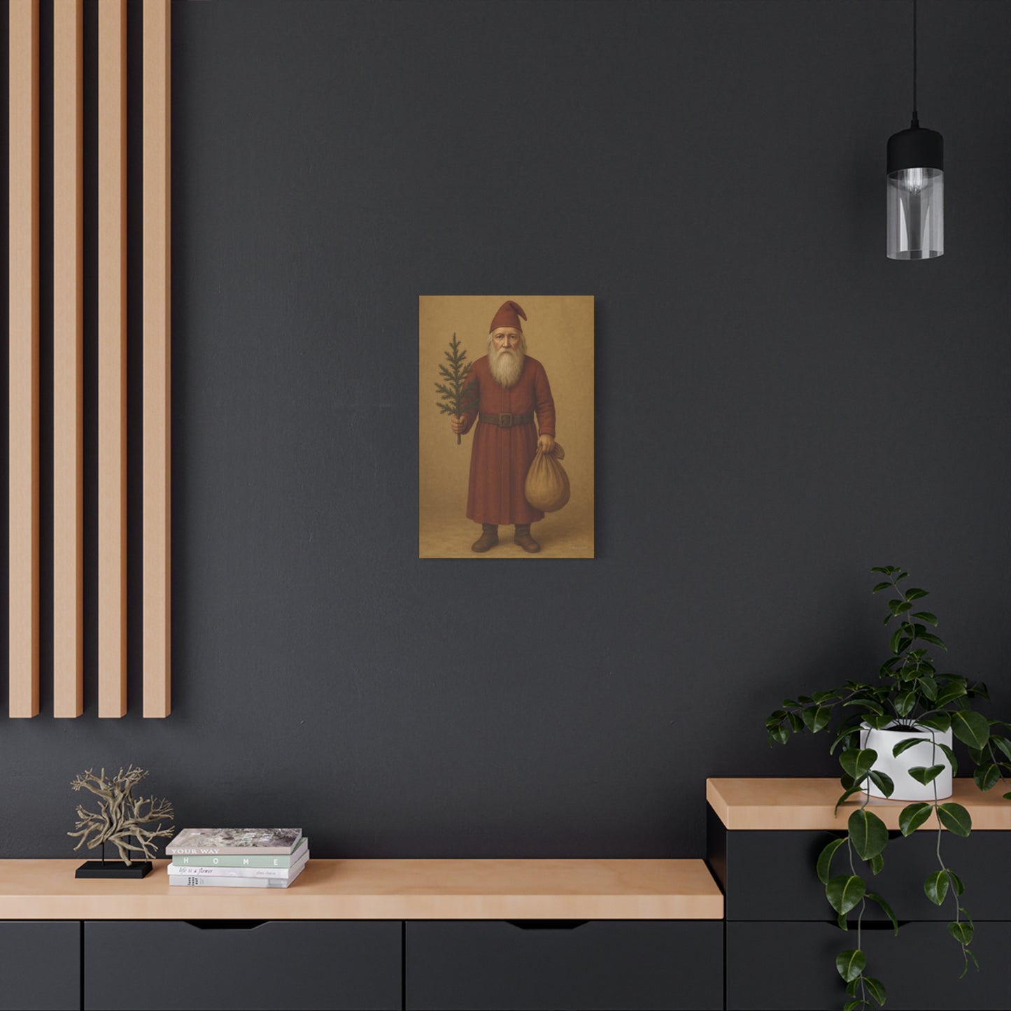 Vintage Santa Canvas Wall Art