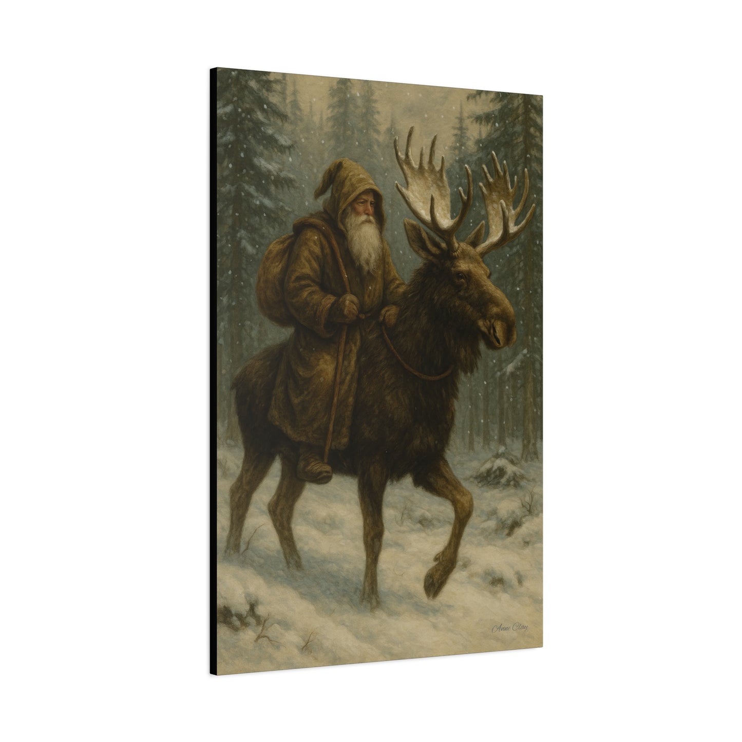Rustic Moose Canvas Art Print
