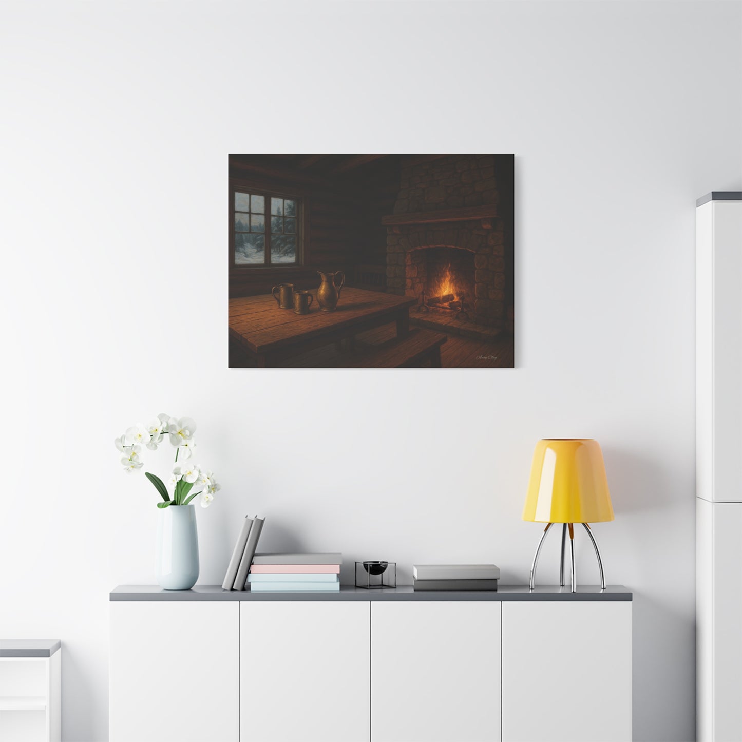 Cozy Cabin Canvas Print, Rustic Home Decor, Winter Vibes, Cabin Wall Art, Perfect for Christmas, Housewarming Gift