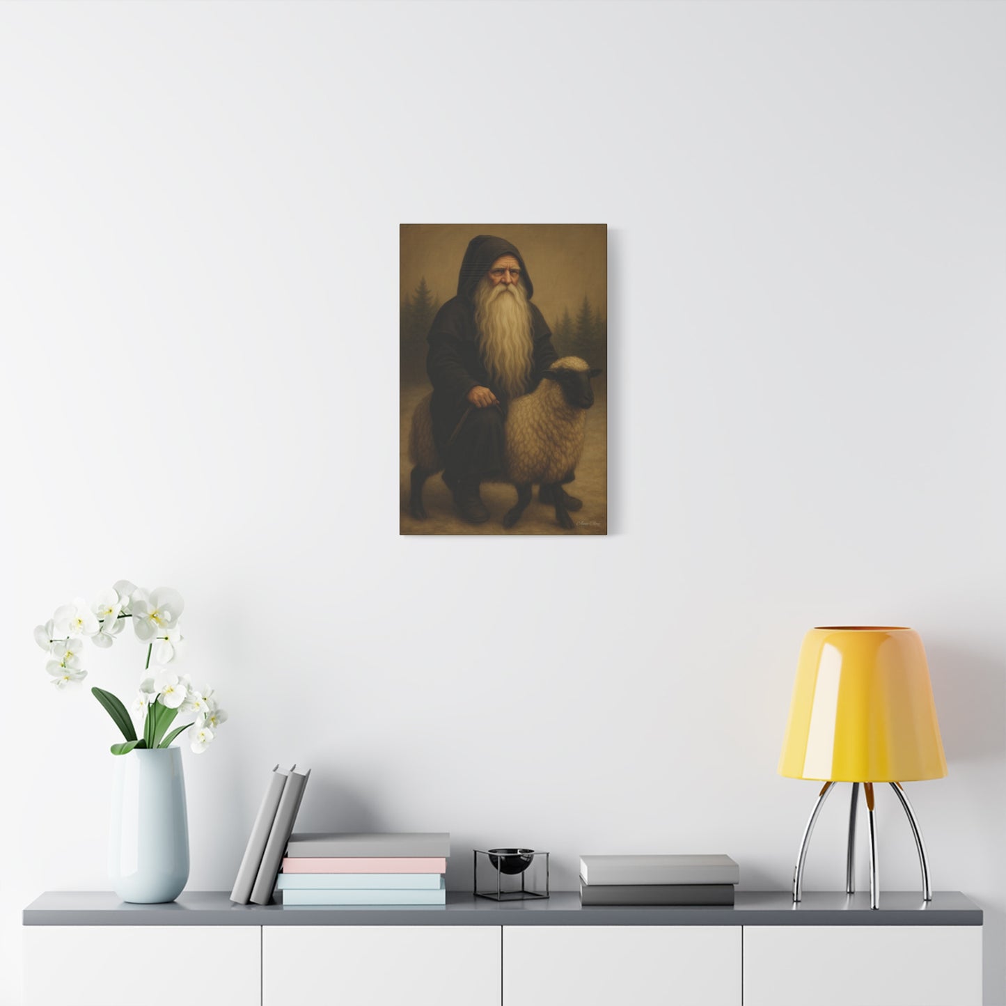 Elderly Shepherd Canvas Wall Art