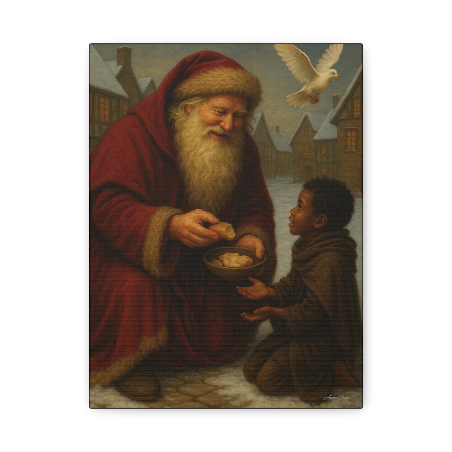 Spirit of Christmas Santa Giving Joy Canvas Print