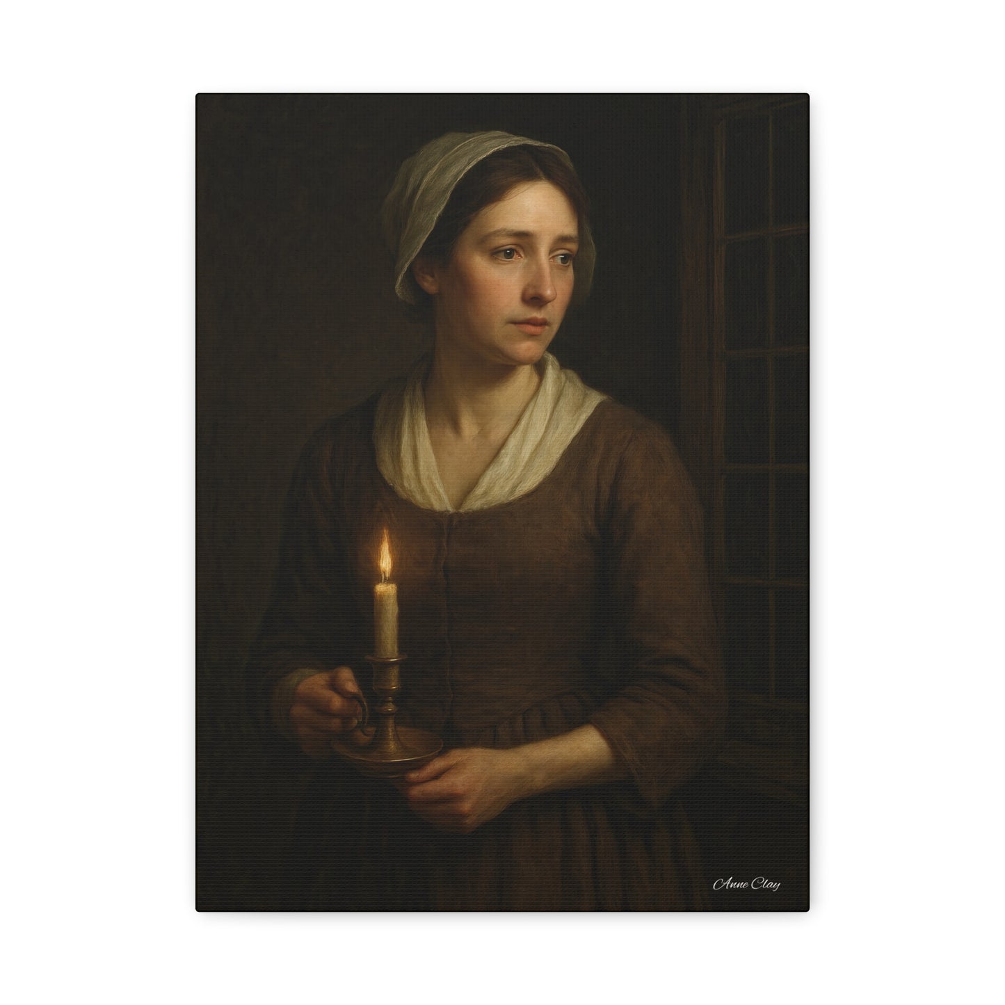 Candlelight Portrait Matte Canvas Print — Stretched Wall Art