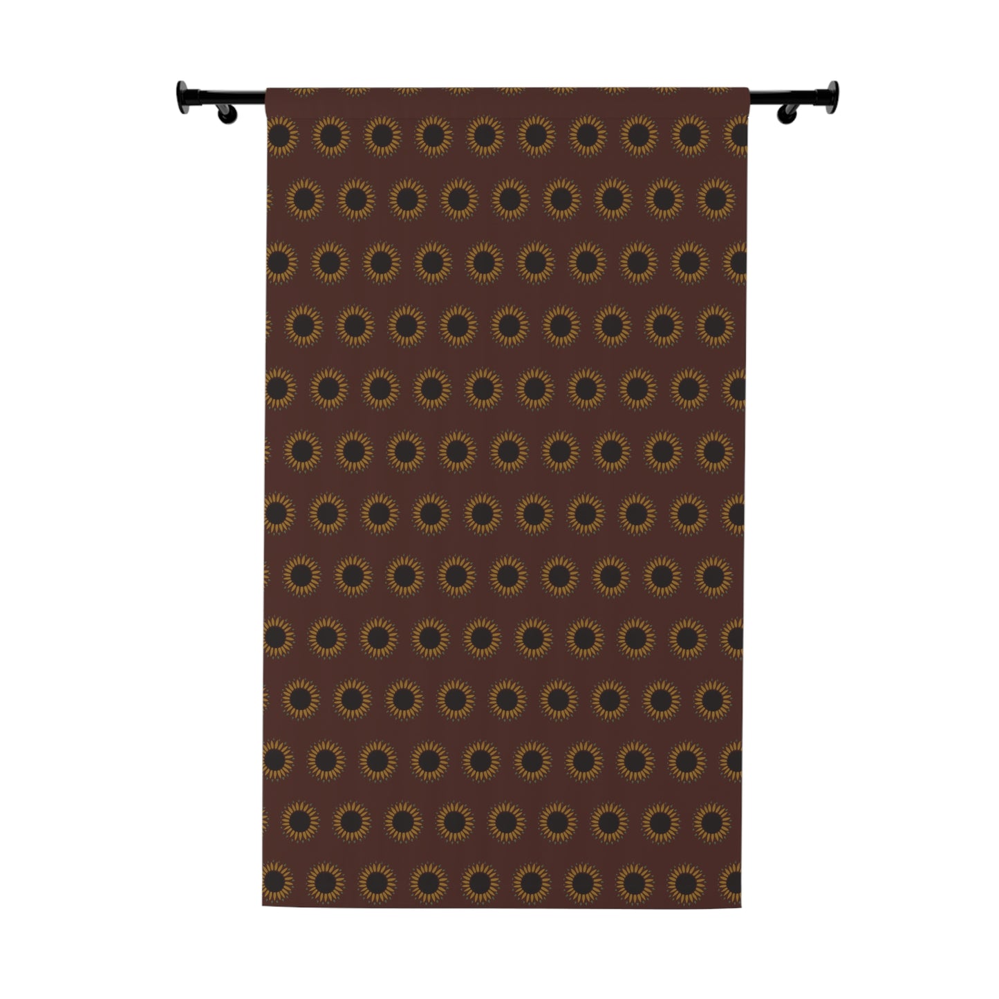 Medium Early American Sunflower on Red Window Curtains (1 Piece)