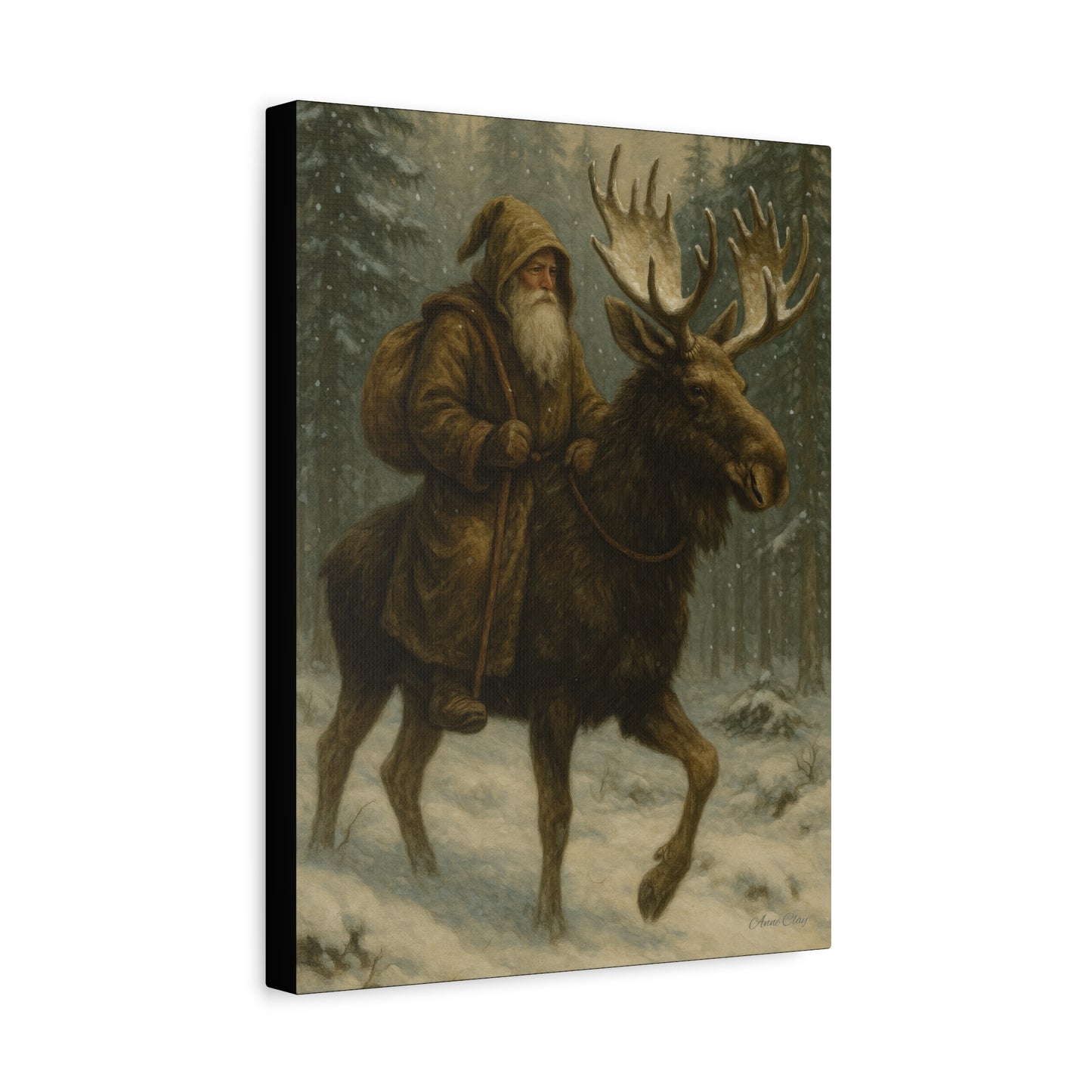 Rustic Moose Canvas Art Print