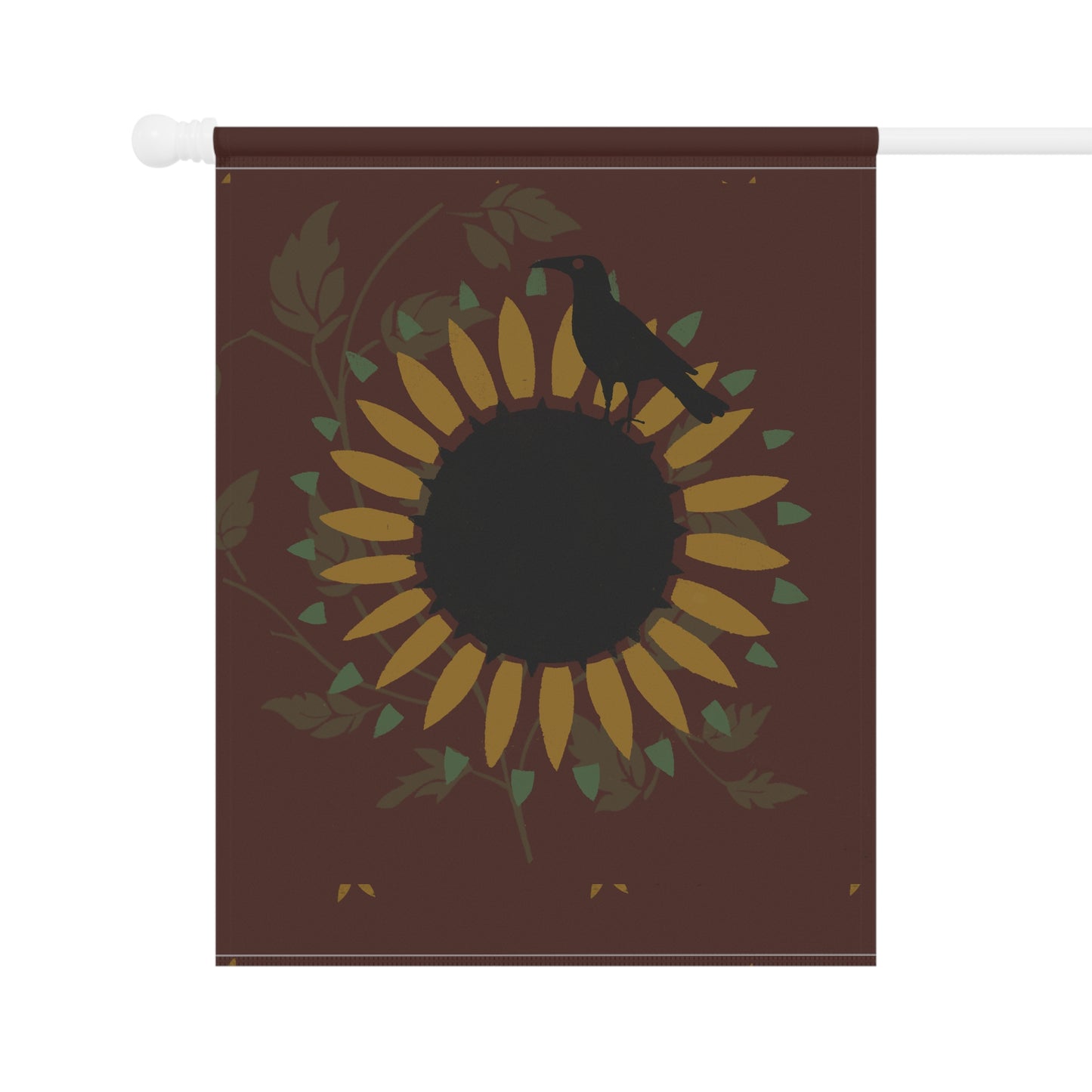 Red Sunflower and Crow Stencil Garden & House Banner