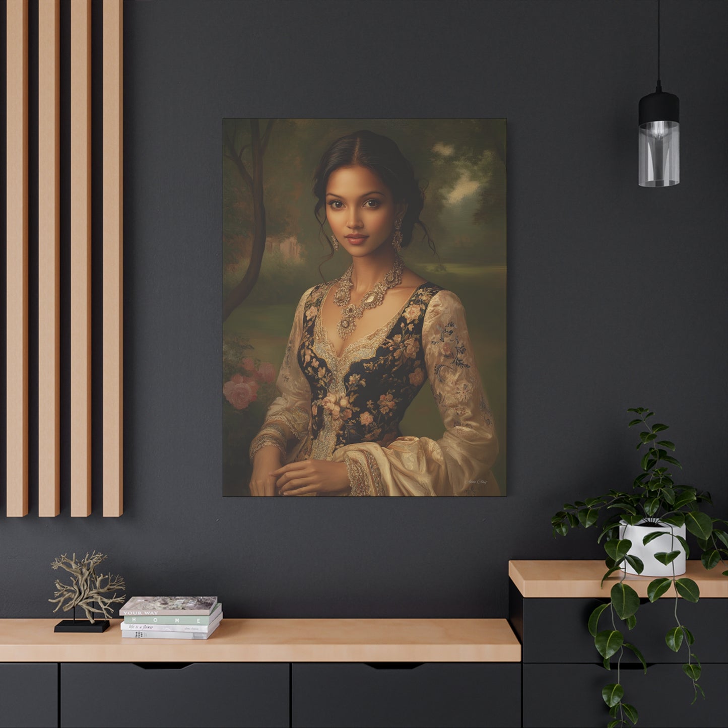 Elegant Floral Canvas Art Print, Wall Décor, Home Decoration, Gift for Her, Feminine Artwork, Vintage Inspired