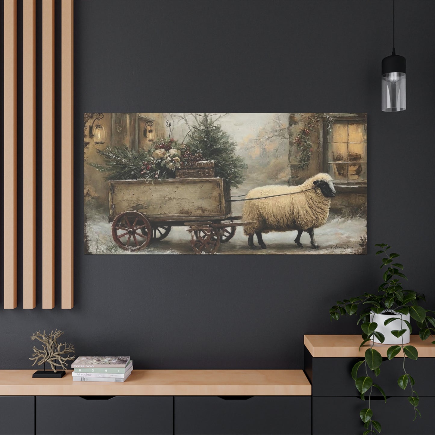 Rustic Sheep Canvas Wall Art