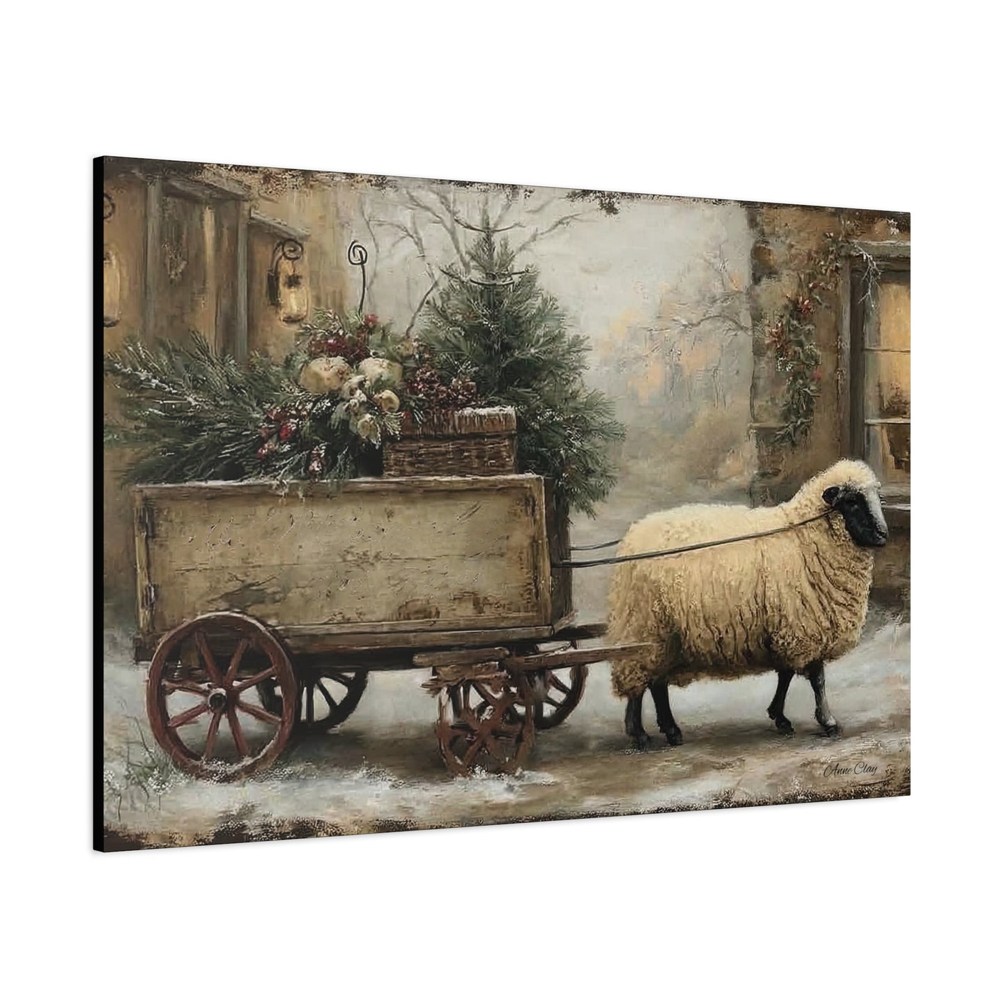 Rustic Sheep Canvas Wall Art