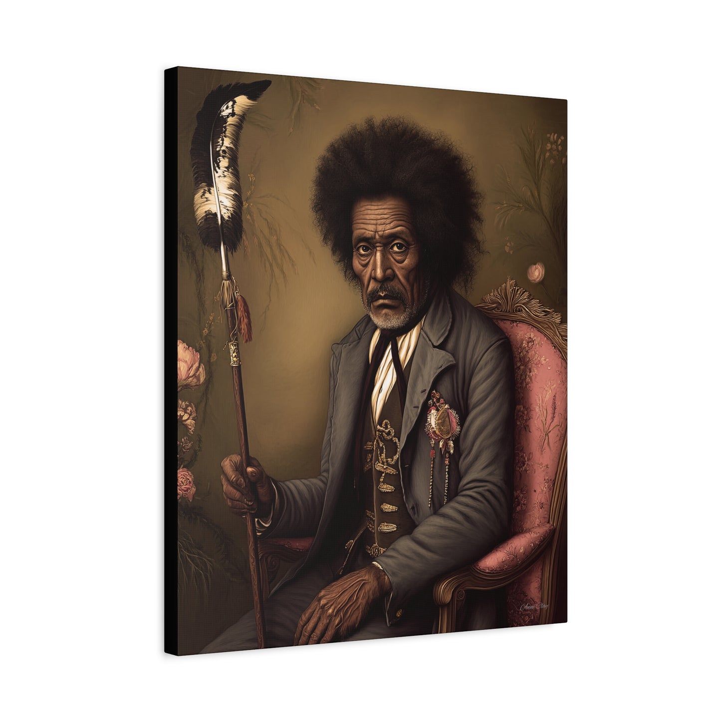 Artistic Canvas Wall Art, Unique Portrait, Black History Decor, Living Room Accent, Gift for Art Lovers, Gallery Style Print