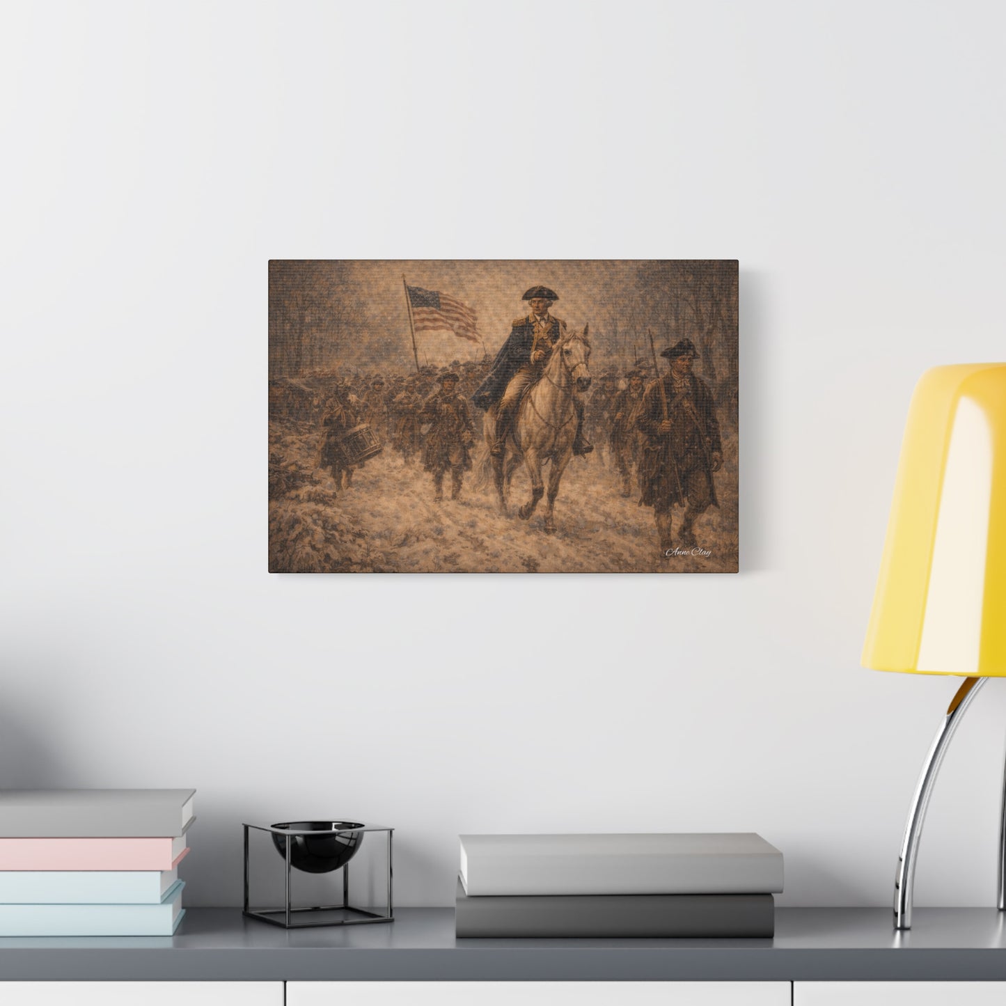 George Washington Revolutionary War Canvas Print — Historic American Flag Wall Art