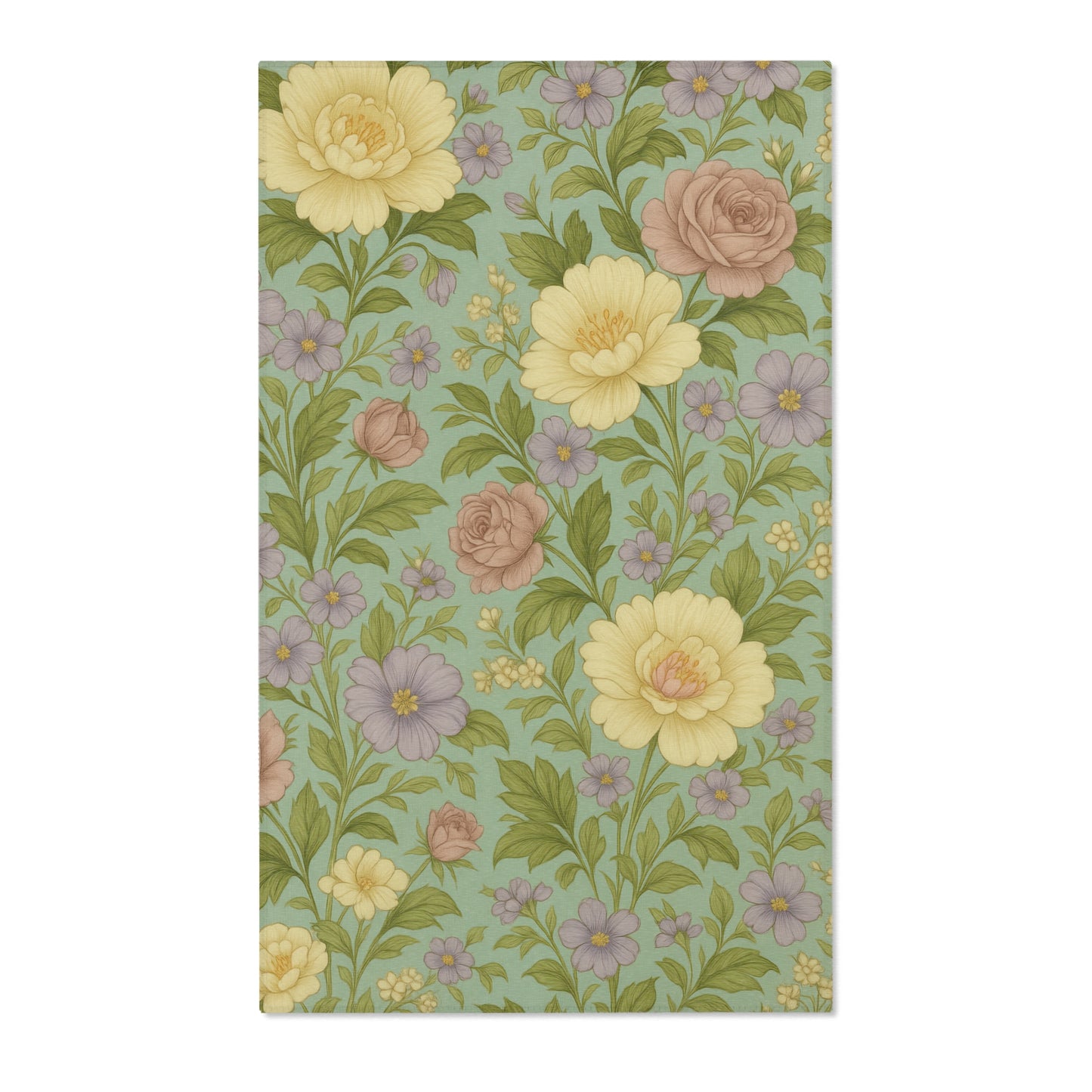 Vintage Floral Area Rug, Spring Decor, Living Room Accent, Boho Home Style, Gift for Her, Kitchen Mat