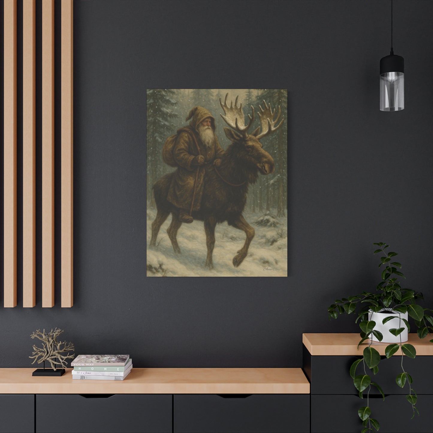 Rustic Moose Canvas Art Print