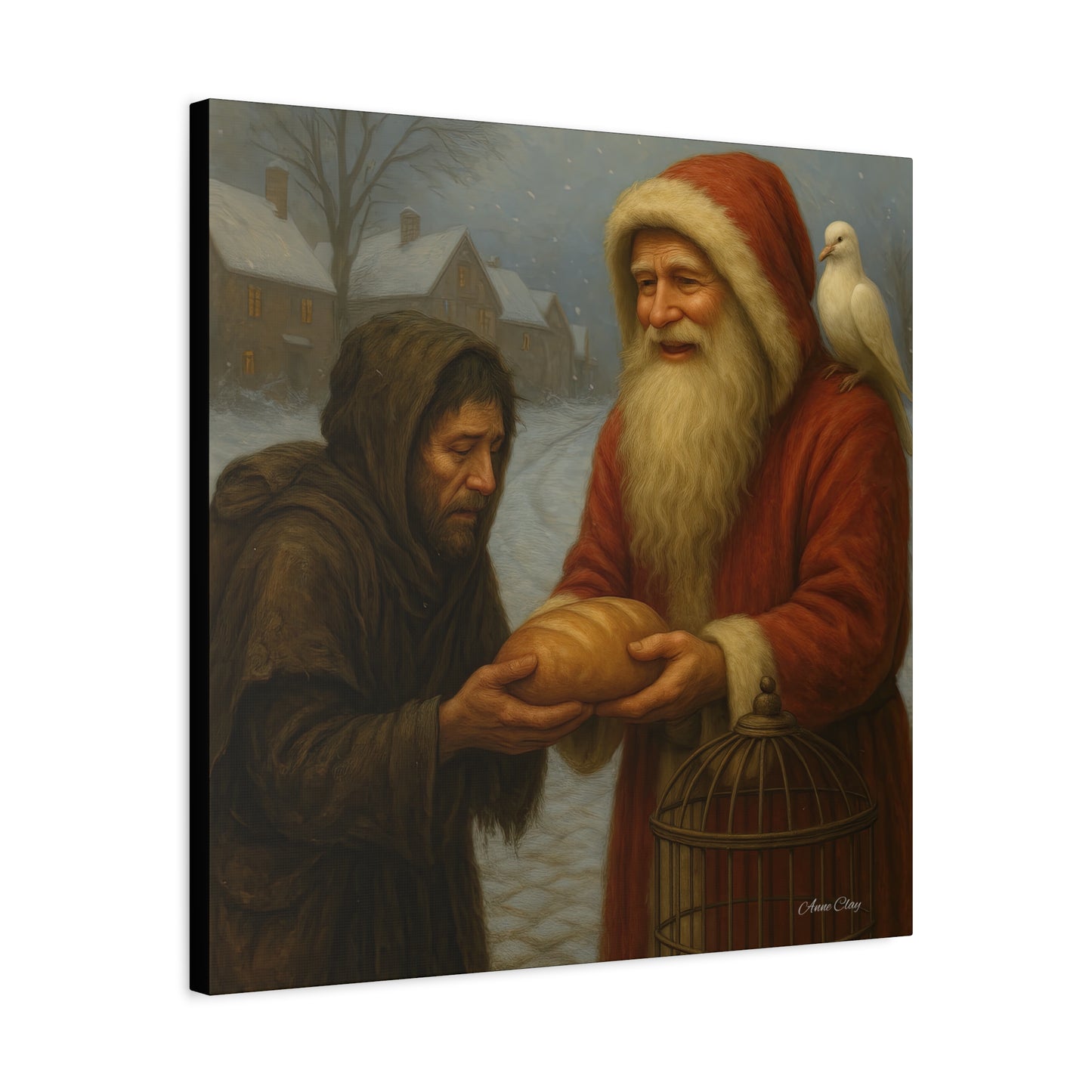 Sharing is Caring Santa Christmas Spirit Canvas Art