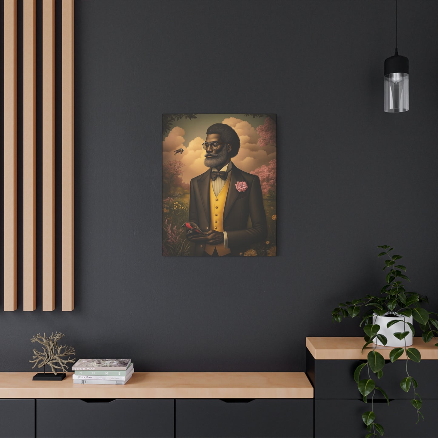 Elegant Vintage Canvas Wall Art - Black Art, Home Decor, Gift for Him, Father's Day, Office Decor, Unique Artwork