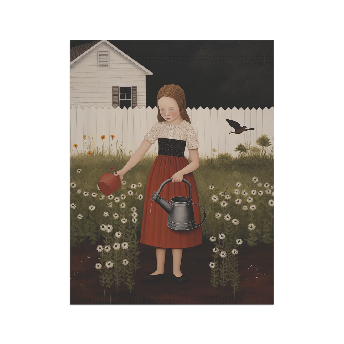 Watering Flowers Garden & House Banner