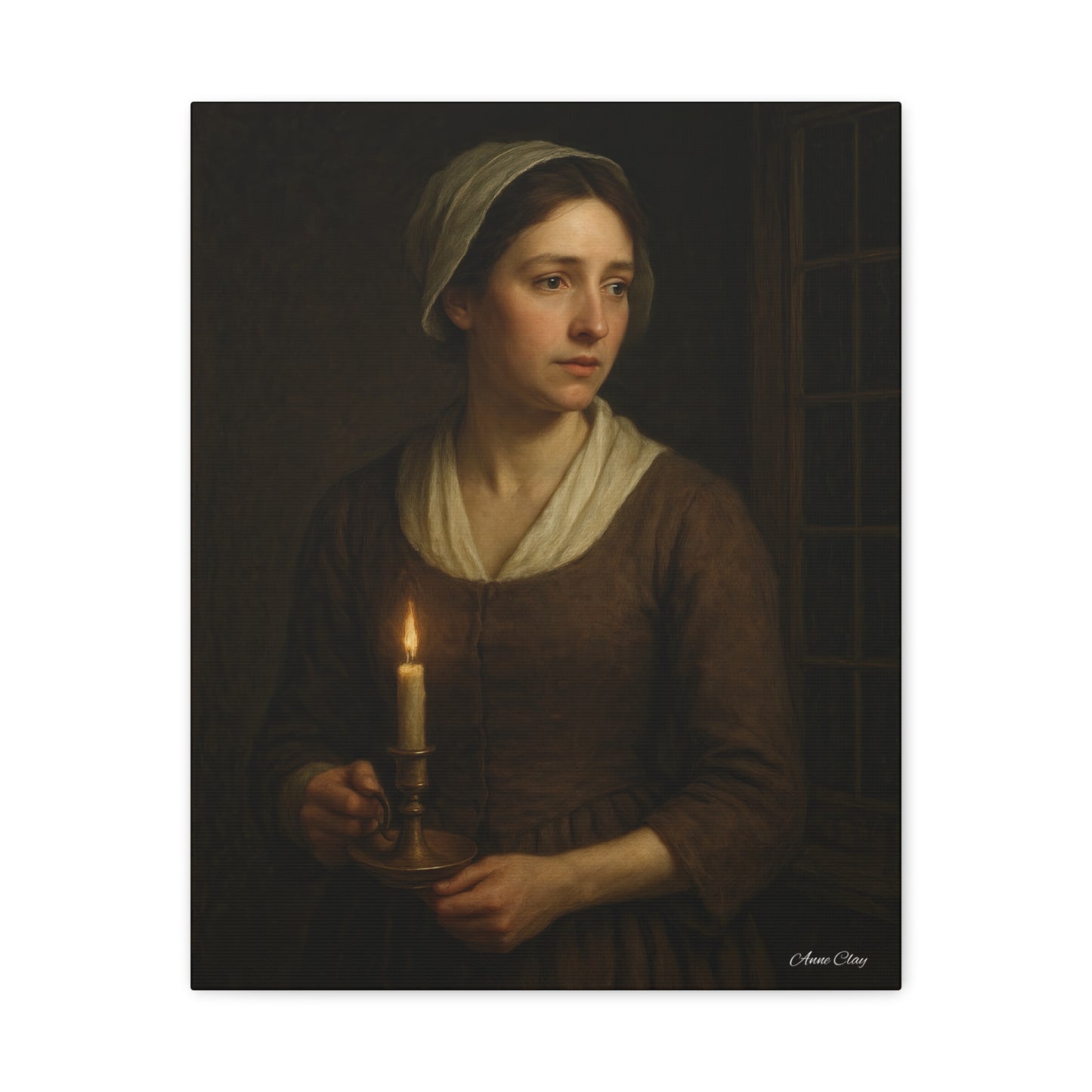 Candlelight Portrait Matte Canvas Print — Stretched Wall Art