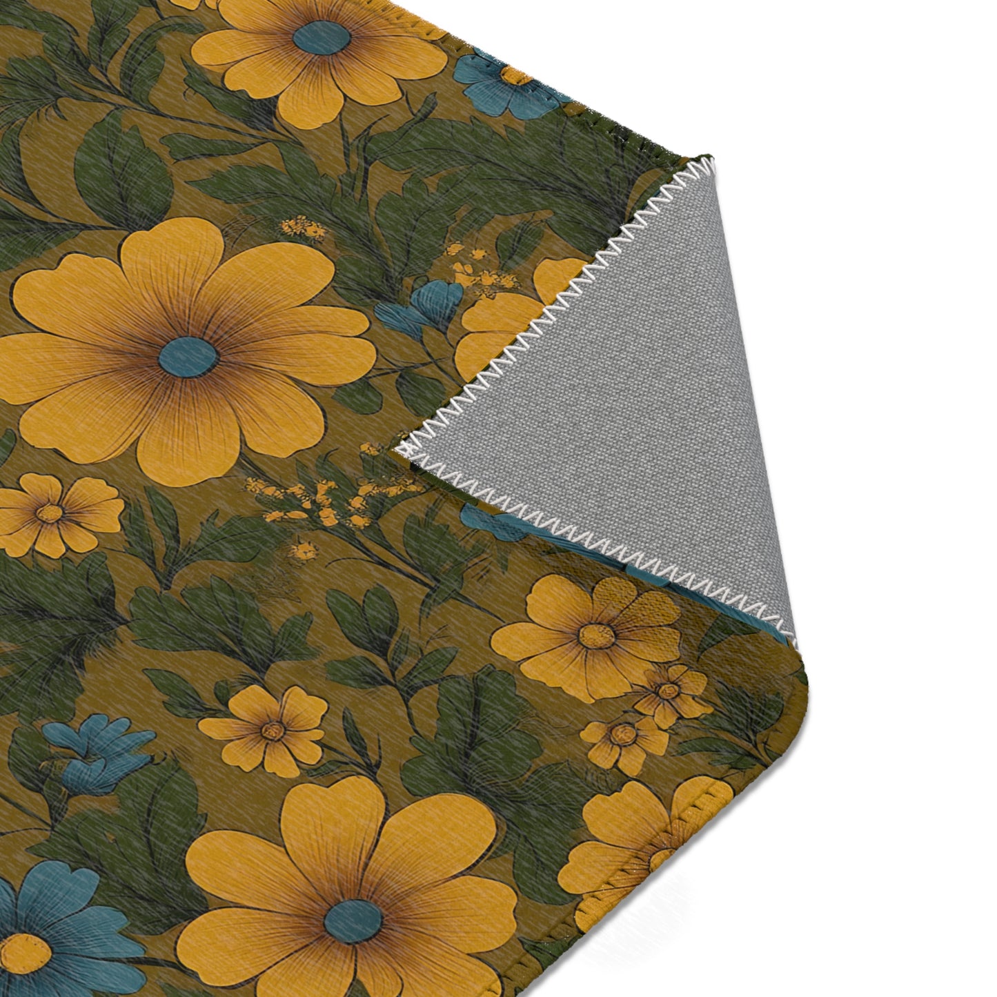 Floral Area Rug, Boho Home Decor, Fuzzy Floor Mat, Living Room Carpet, Vintage Style Area Rugs, Gift for Her