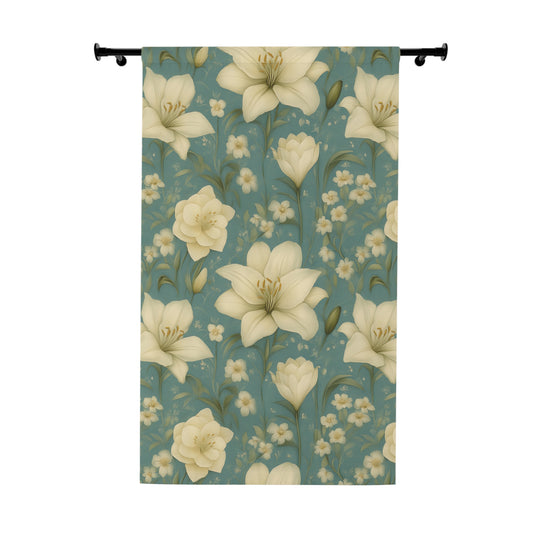 Elegant Floral Window Curtains, Home Decor Fabric, Living Room Drapes, Bedroom Curtain Panels, Spring Decor Ideas