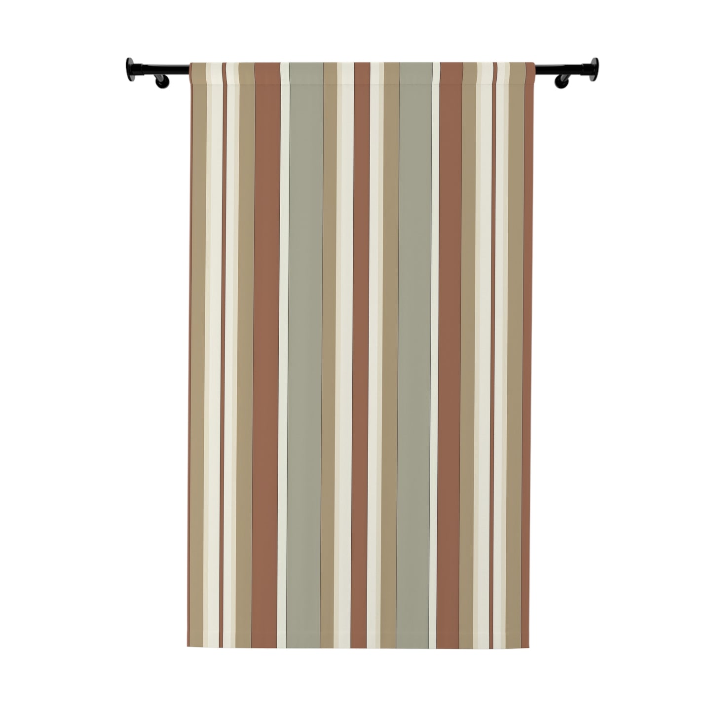 Fantasy Collection Taupe Stripes Window Curtains (1 Piece)